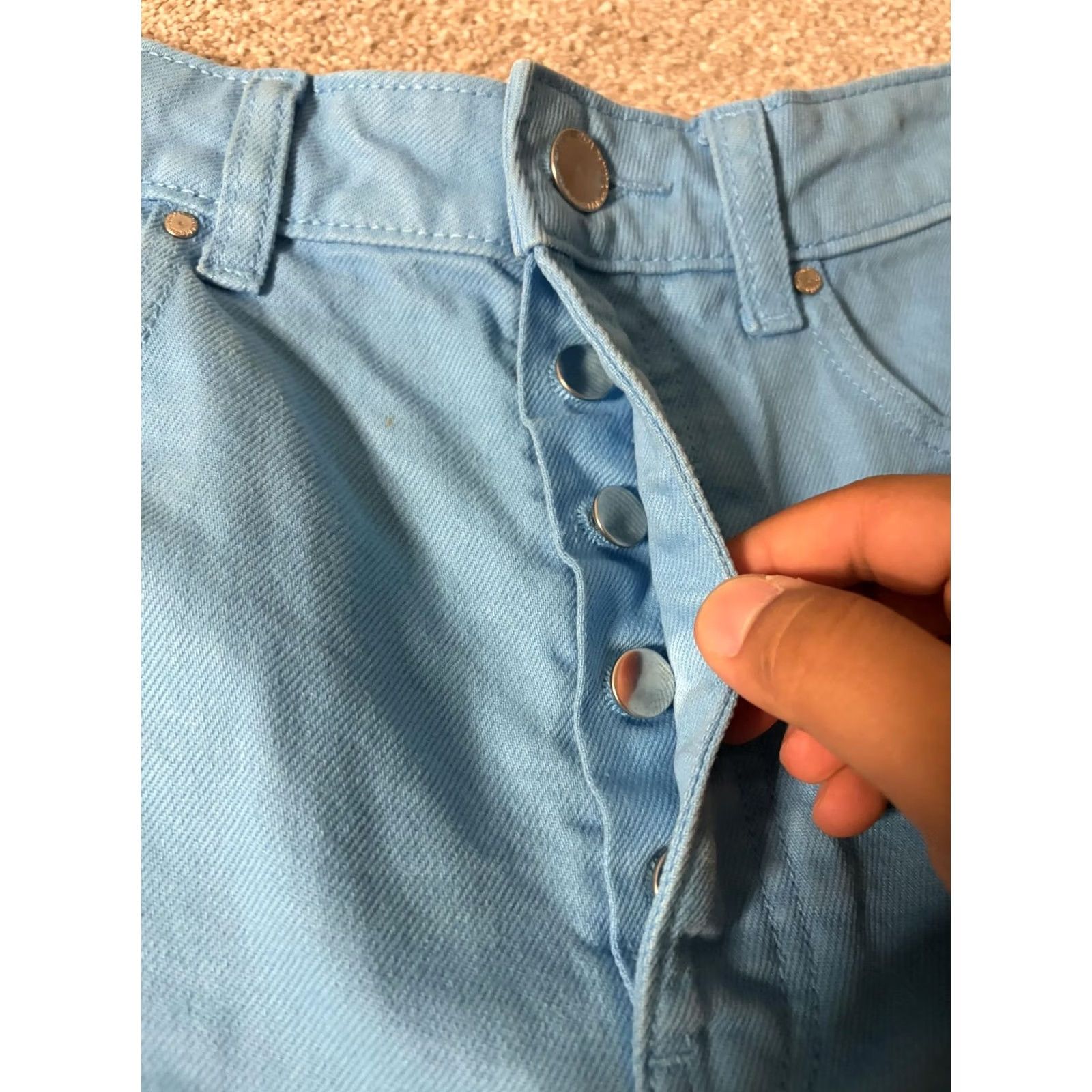 Zara ZARA Shorts Womens 6 Denim High Rise Relaxed Fit Button Fly Casual Blue Size 28" / US 6 / IT 42 - 6 Thumbnail