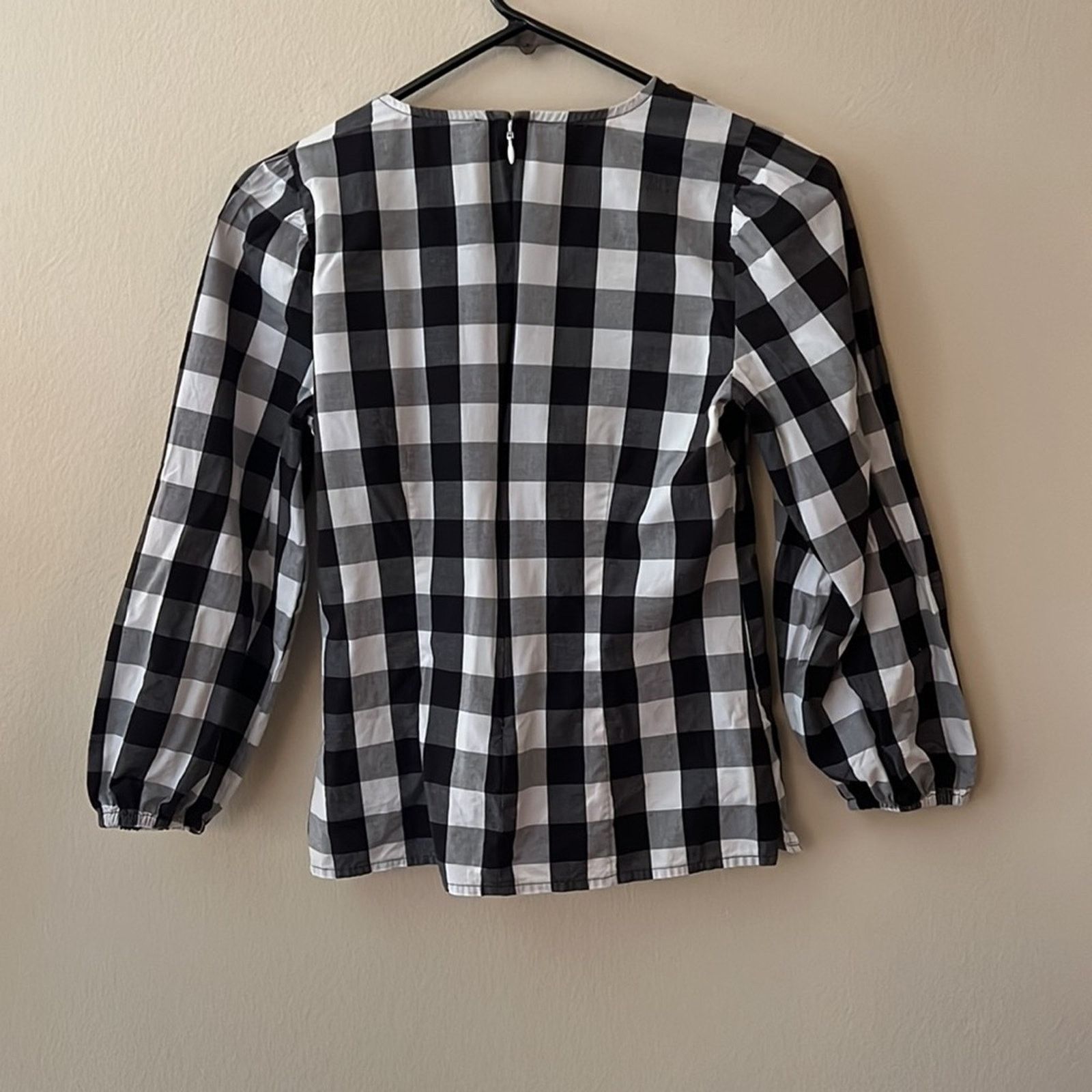 J.Crew J. Crew Gingham Puff Sleeve Oversized Blouse Size 00 Size XXS / US 00 / IT 34 - 5 Thumbnail