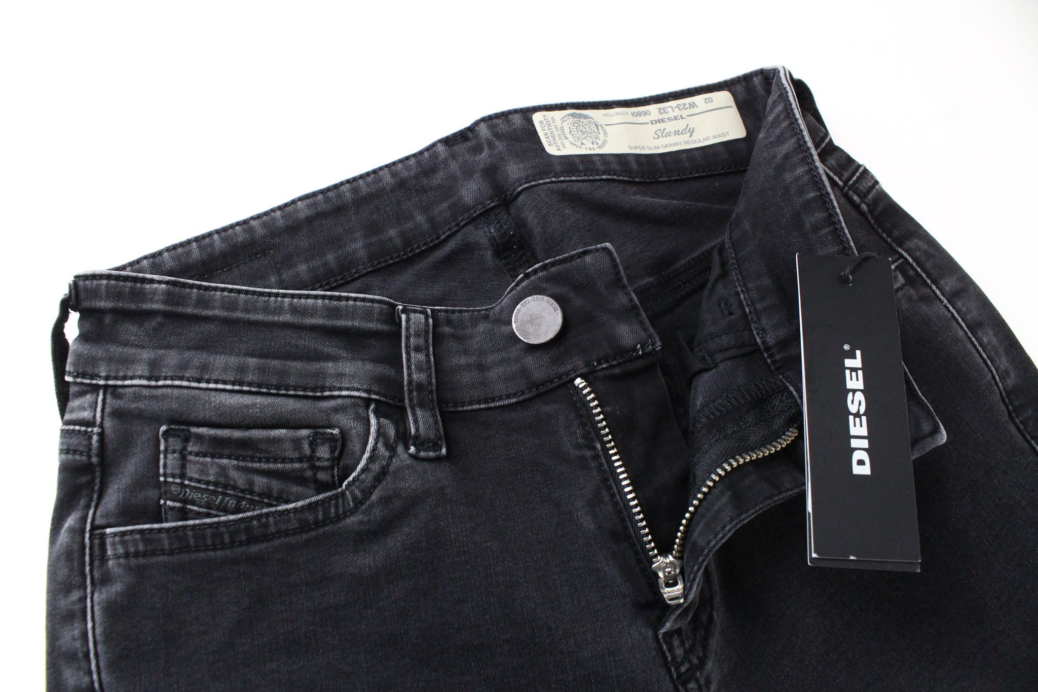 Diesel SLANDY 0680I W23/L32 Grey Girls Jeans 71847 Size 23" - 3 Thumbnail
