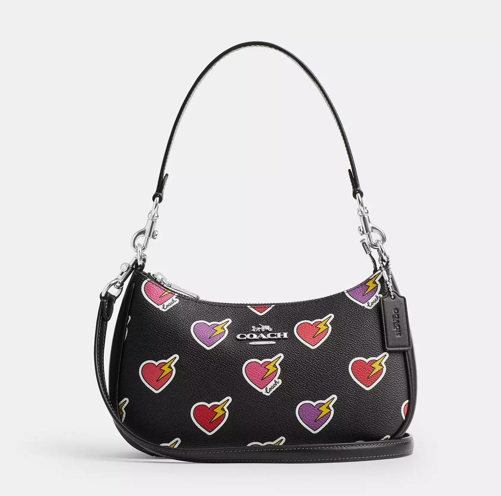 Coach Teri Shoulder Bag With Heart Bolt Print CY346 Size ONE SIZE - 6 Thumbnail