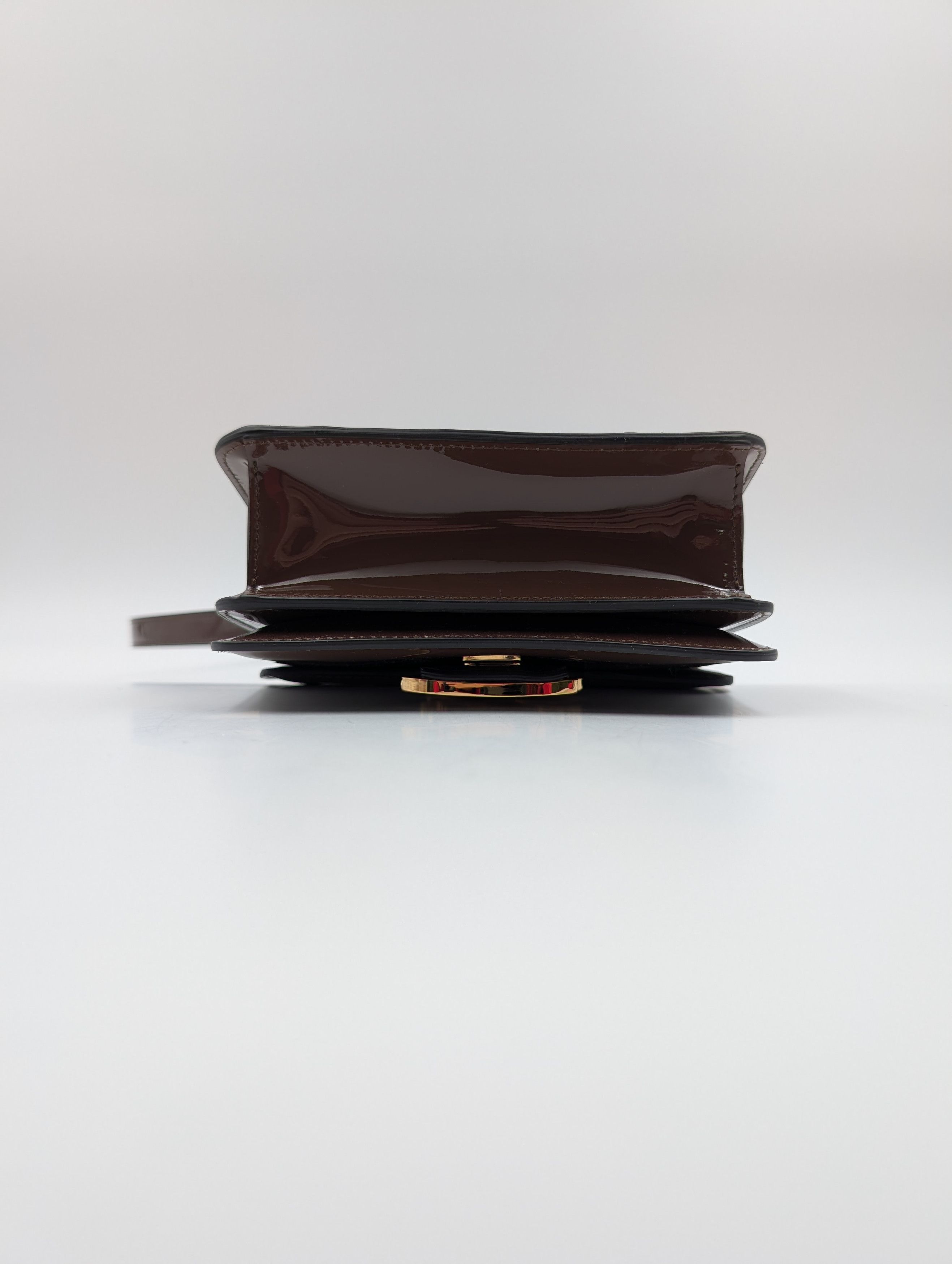 Fendi Fendi Brown Kaligraphy Patent Leather Shoulder Bag Size ONE SIZE - 4 Thumbnail