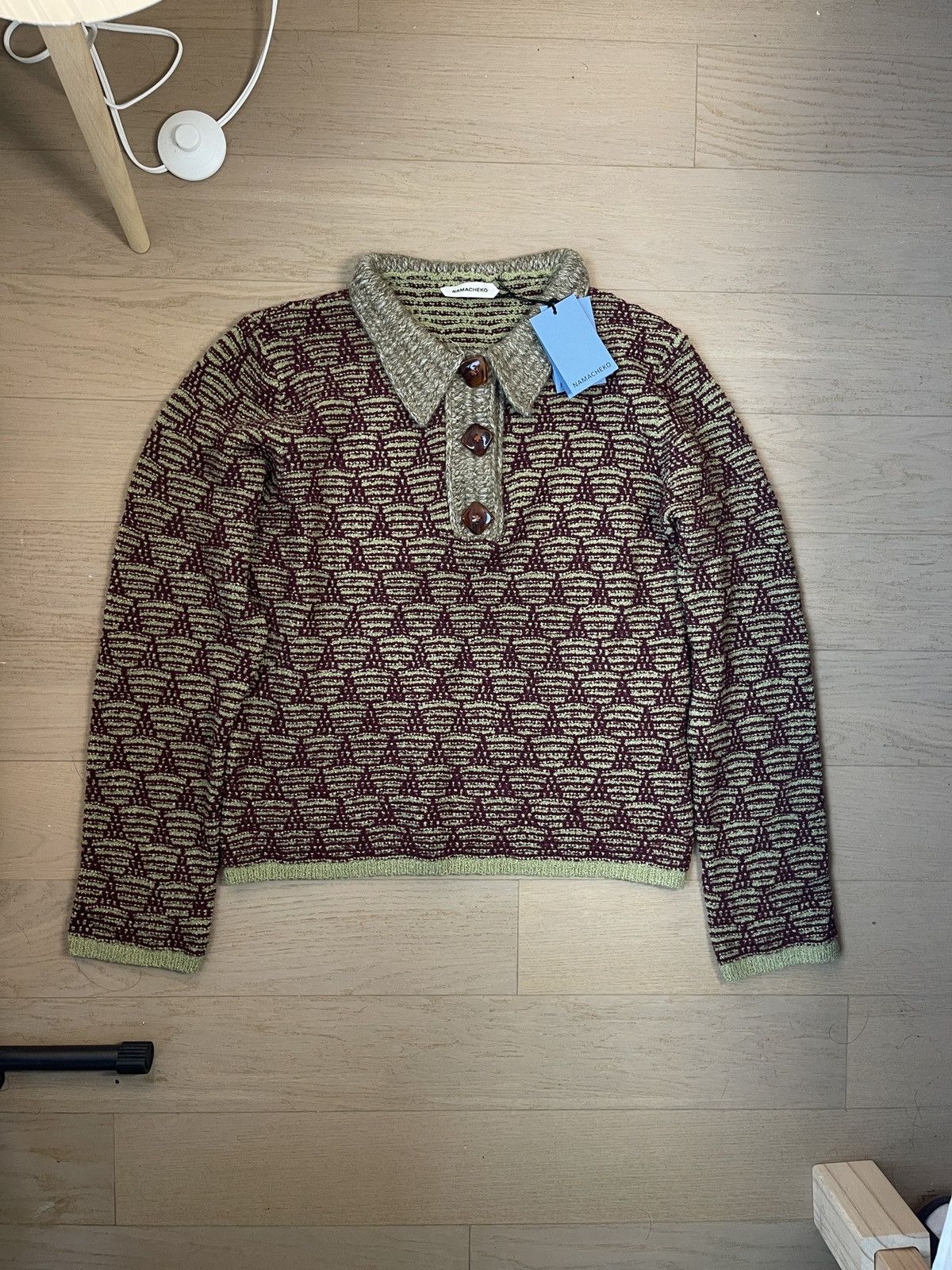Namacheko Namacheko Pistachio Wool Swey Polo Sweater | Grailed