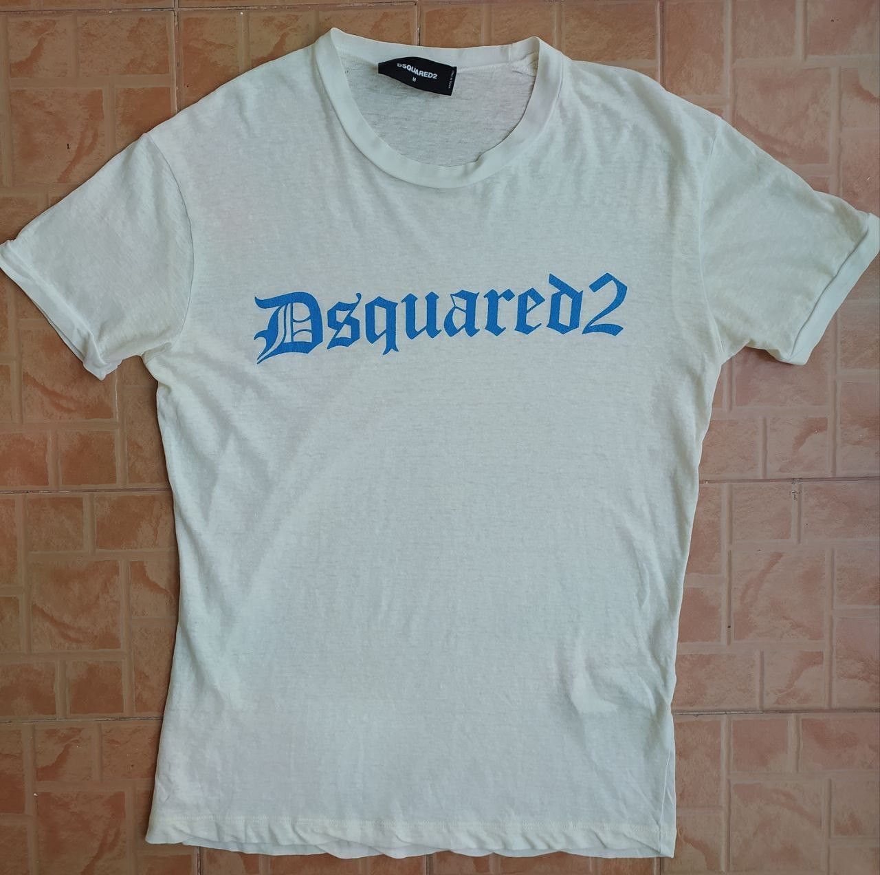 Dsquared2 DSQUARED2 COTTON BEIGE LOGO CREWNECK T-SIRT SIZE M Size US M / EU 48-50 / 2 - 2 Thumbnail