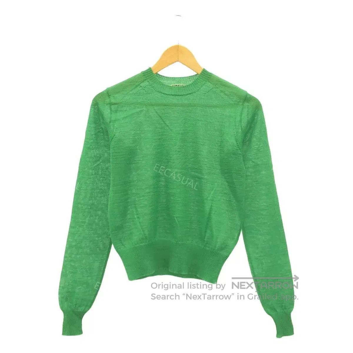 Auralee Green Merino Wool Crew Neck Sweater. Size S / US 4 / IT 40 - 1 Thumbnail