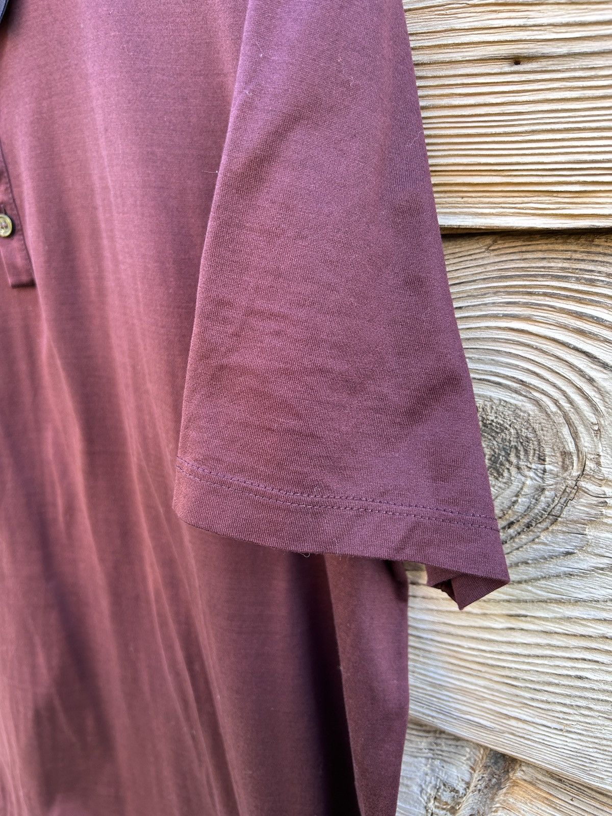 Lanvin Lanvin Lightweight Soft Cotton Polo Shirt In Bordo Size US L / EU 52-54 / 3 - 4 Thumbnail