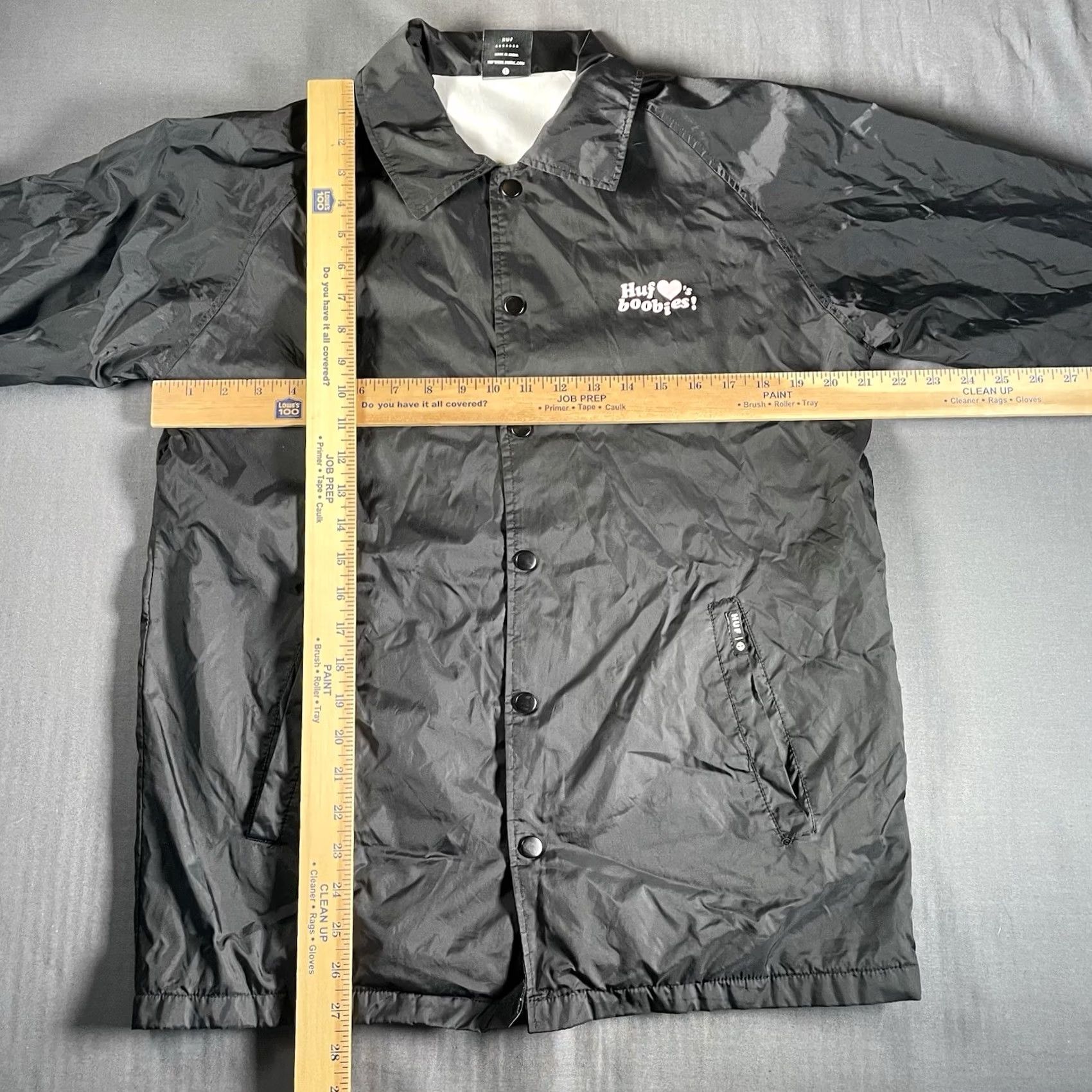 Huf HUF x KEEP A BREAST Jacket Men M Windbreaker Black I LOVE BOOBIES Size US M / EU 48-50 / 2 - 3 Thumbnail