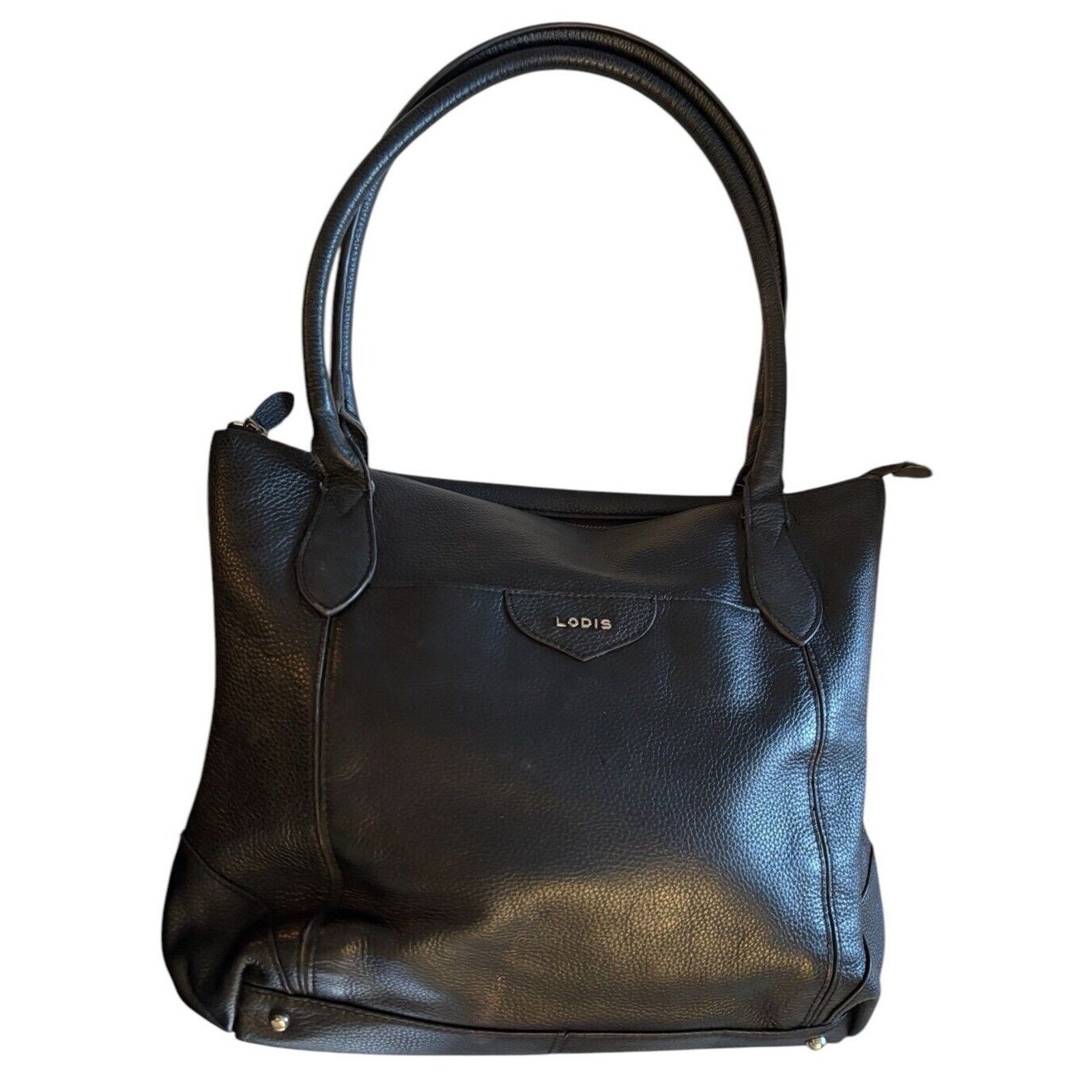 Other LODIS Siera Black Leather Tote Bag Travel Luggage Sleeve Size ONE SIZE - 4 Thumbnail