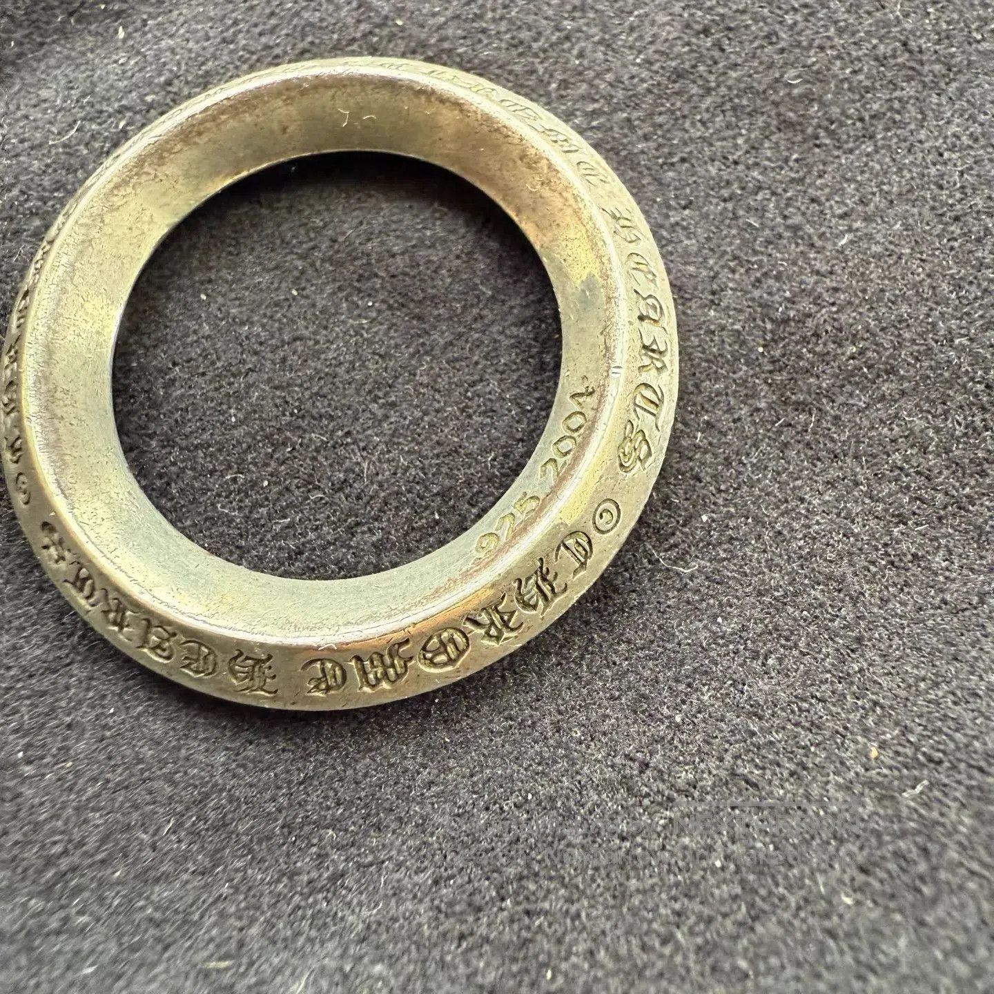 Chrome Hearts Silver Engraved Band Ring. Size ONE SIZE - 2 Thumbnail