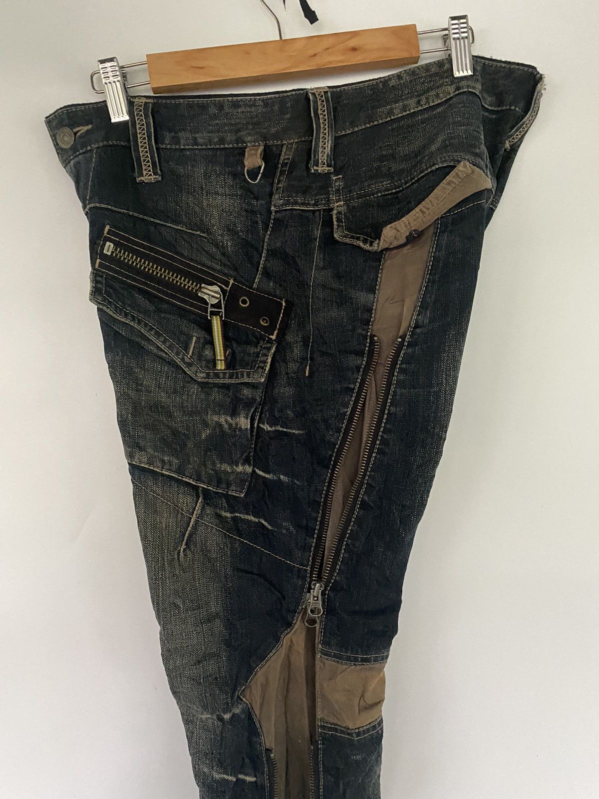 PPFM Japanese Brand PPFM Distressed Zippered Denim Jeans Pants Size US 32 / EU 48 - 15 Thumbnail