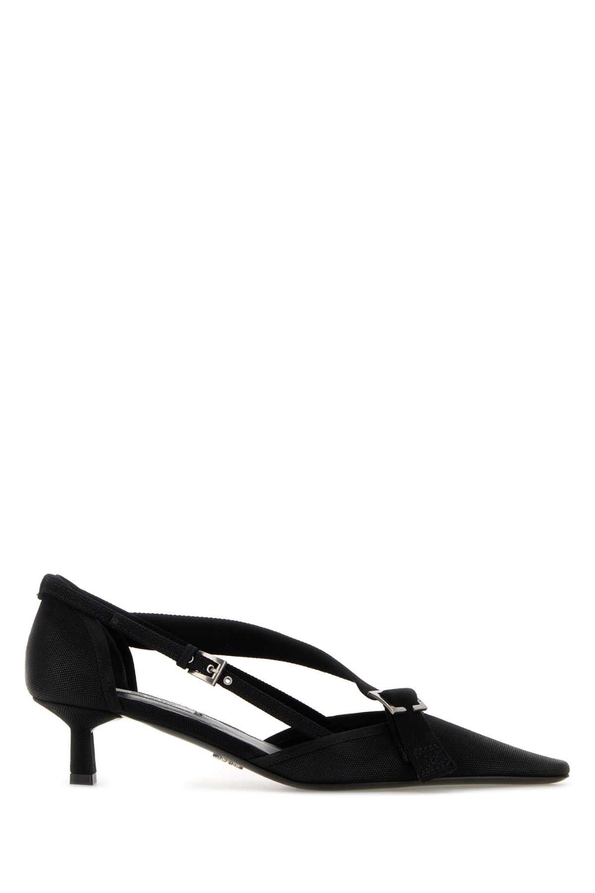 Prada Black Canvas Pumps Size US 5.5 / IT 35.5 - 1 Thumbnail