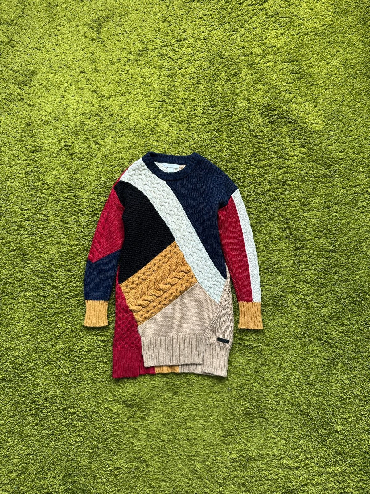 Burberry × Designer Burberry children wool cashmere patchwork cable knit dress Size XXS / US 00 / IT 34 - 1 Thumbnail