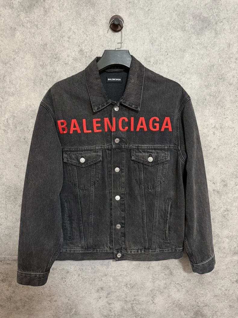 Balenciaga Embroidered monogrammed denim jacket