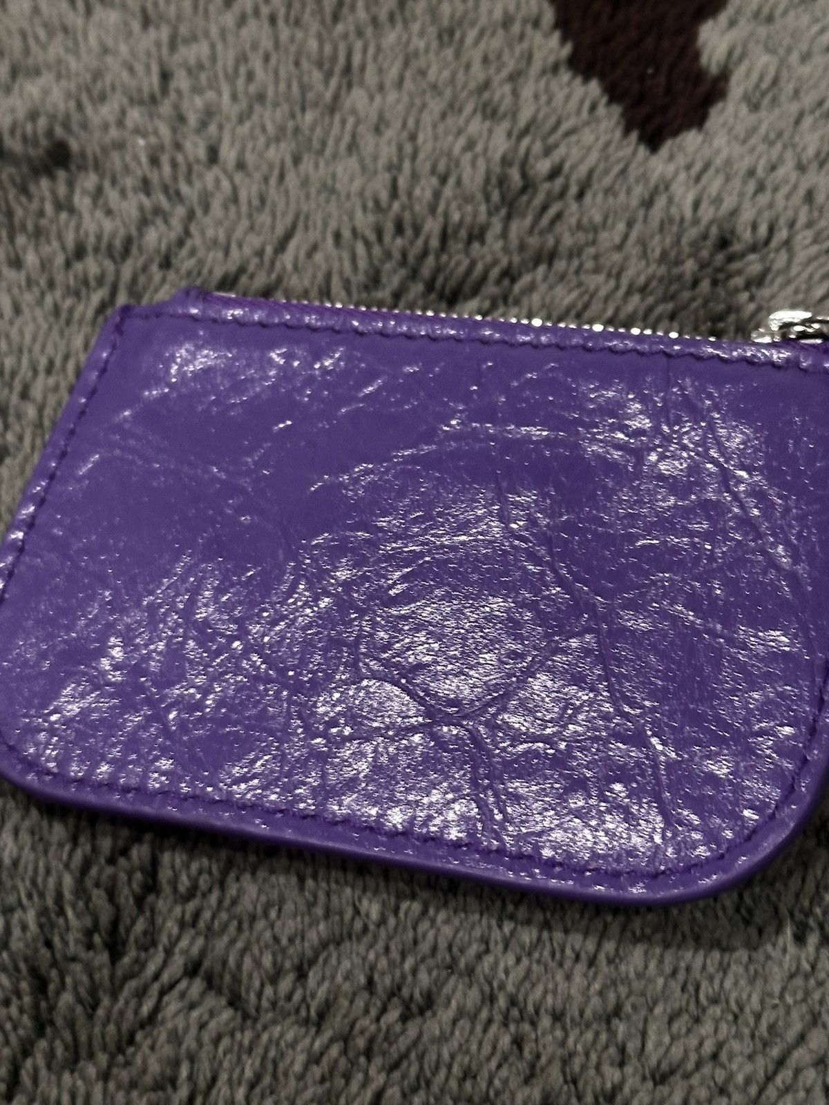 Balenciaga Purple Le Cagole Coin Holder in Arena Lambskin Size ONE SIZE - 6 Thumbnail