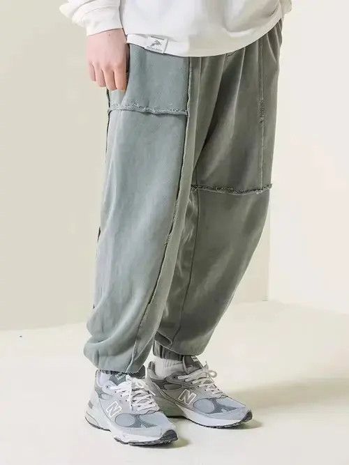 Jean 21SS Indigo Union Japan Stone Grey Patchwork Jogger Pants Size US 32 / EU 48 - 2 Thumbnail