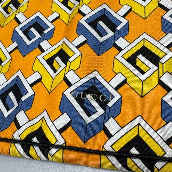 Gucci Gucci Geometric Pattern Silk Travel Dust Bag Cover Orange Ye Size ONE SIZE - 7 Thumbnail