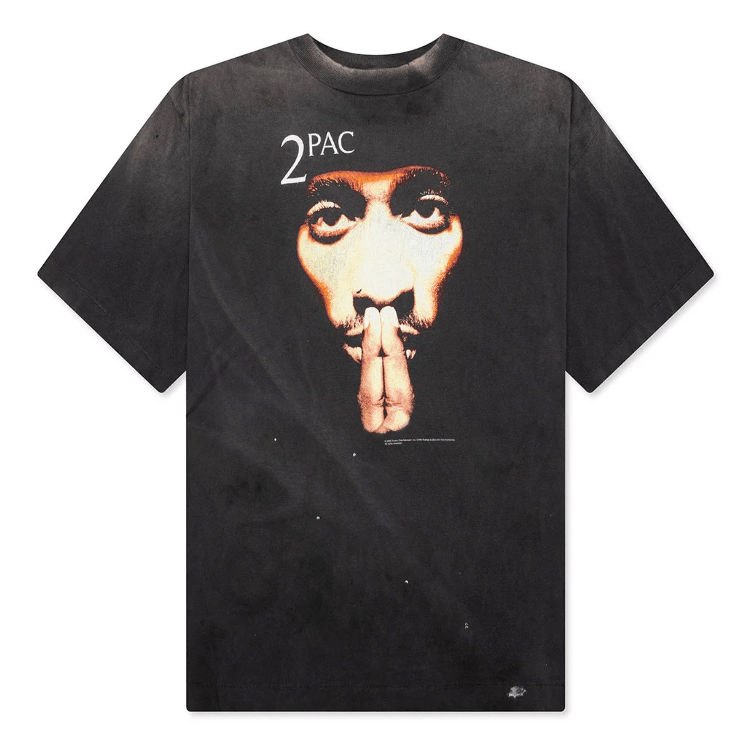 x 2Pac Short Sleeve Tee Shirt Washed Black