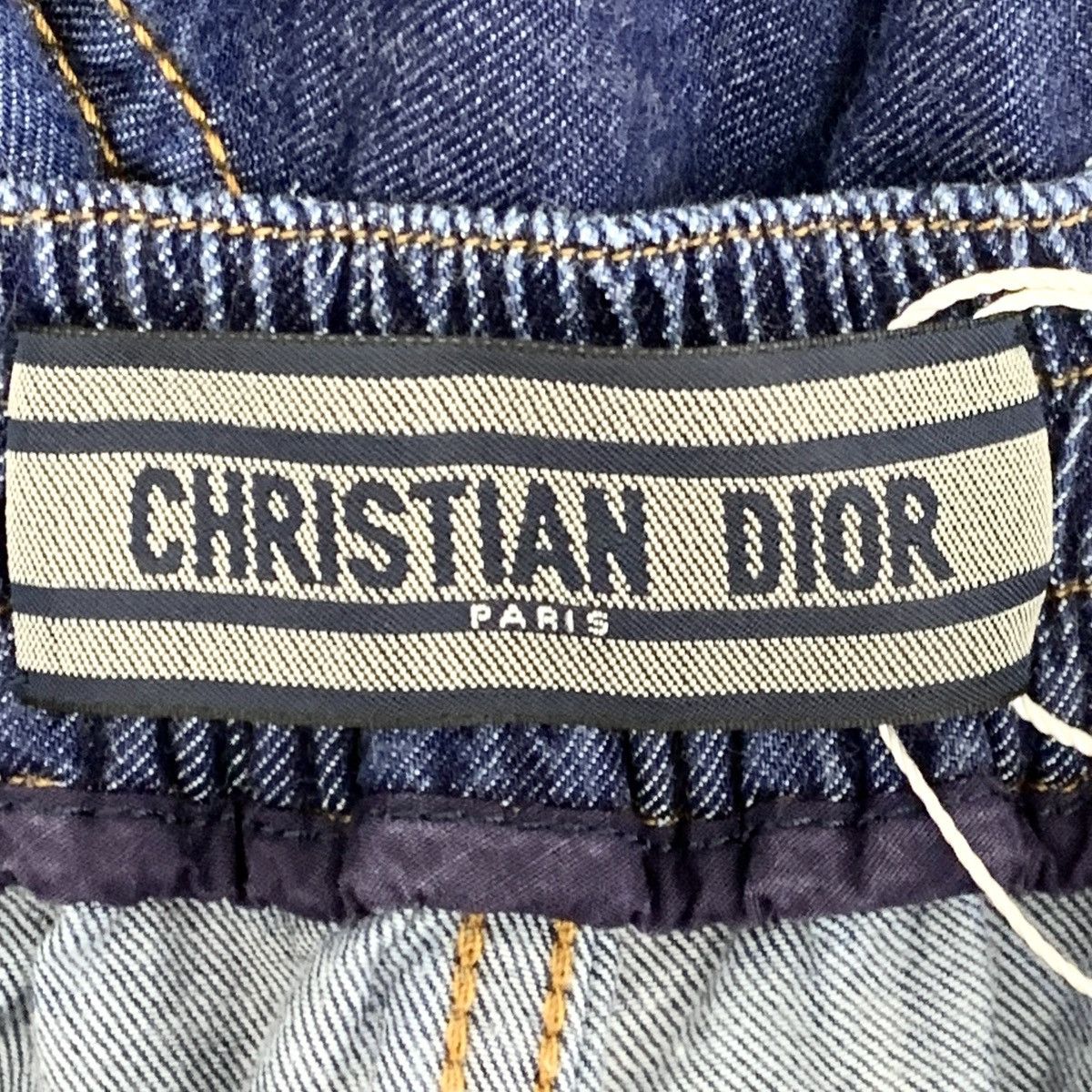 Dior Dior Dark Blue Side Logo Letter Denim Wide-leg Pants K26WX Size 24" / US 00 / IT 34 - 6 Thumbnail