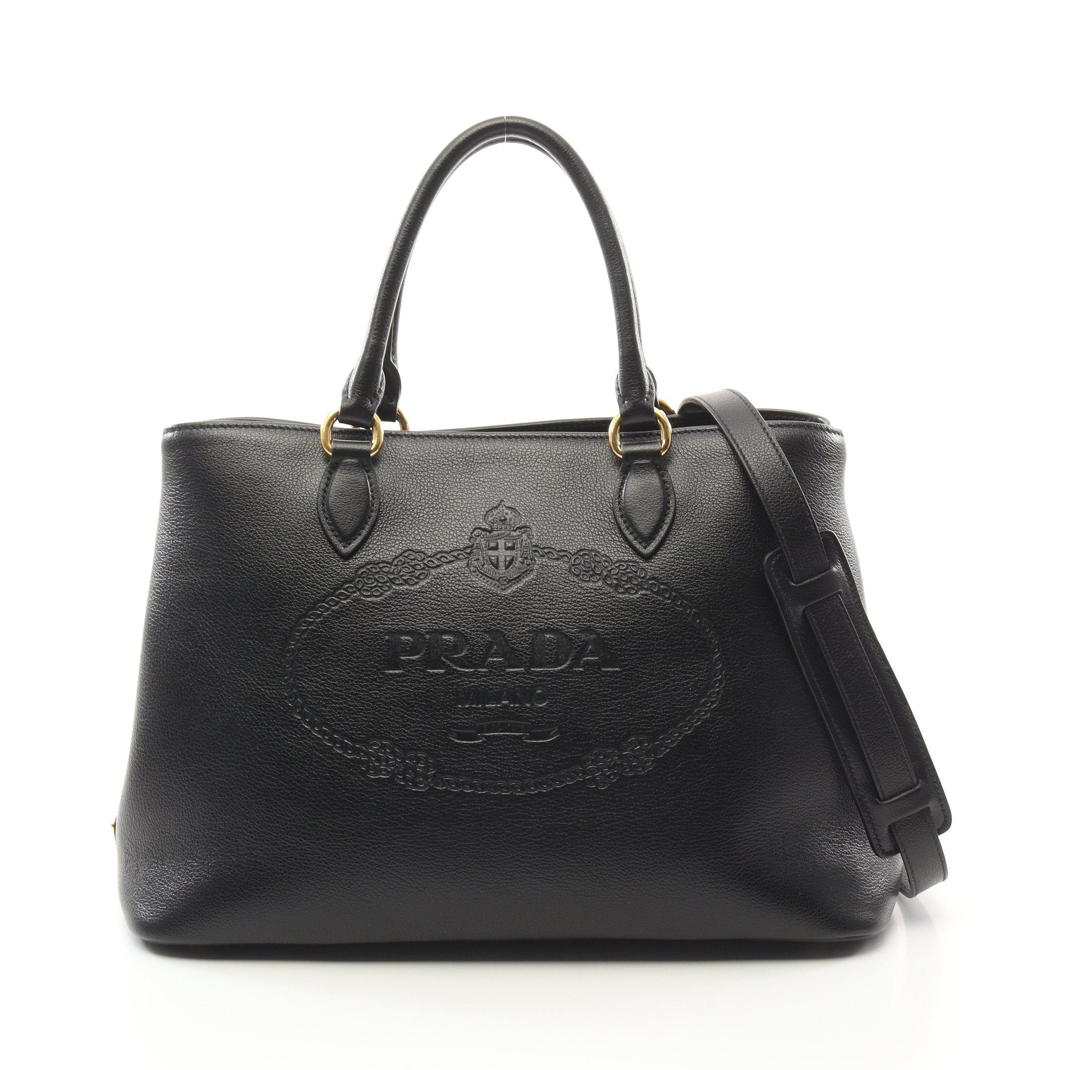 Prada Prada Handbag Leather Black Size ONE SIZE - 1 Thumbnail