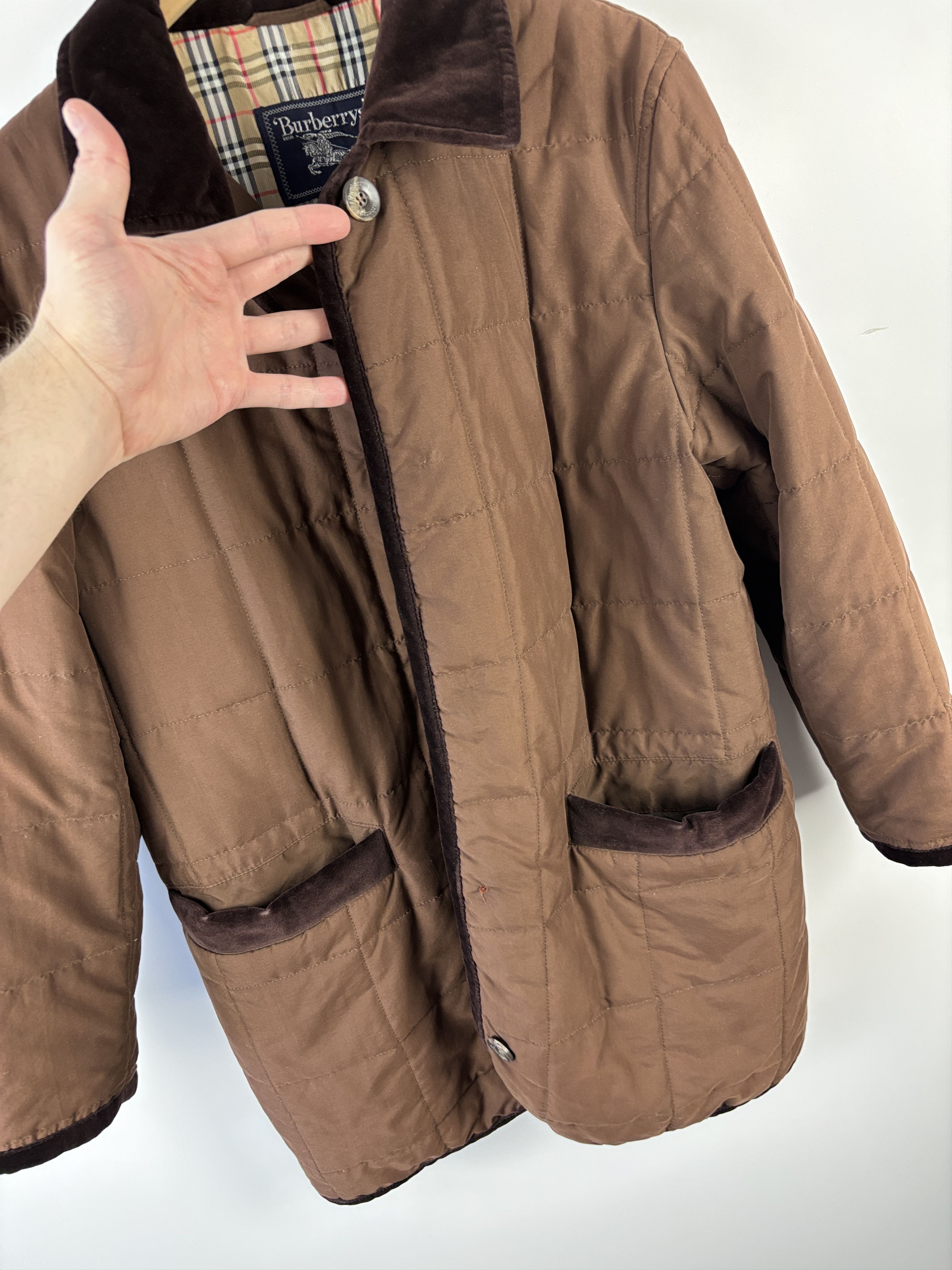 Burberry × Vintage Vintage Burberrys Nova Check Quilted Jacket Coat Brown 36 Size L / US 10 / IT 46 - 6 Thumbnail