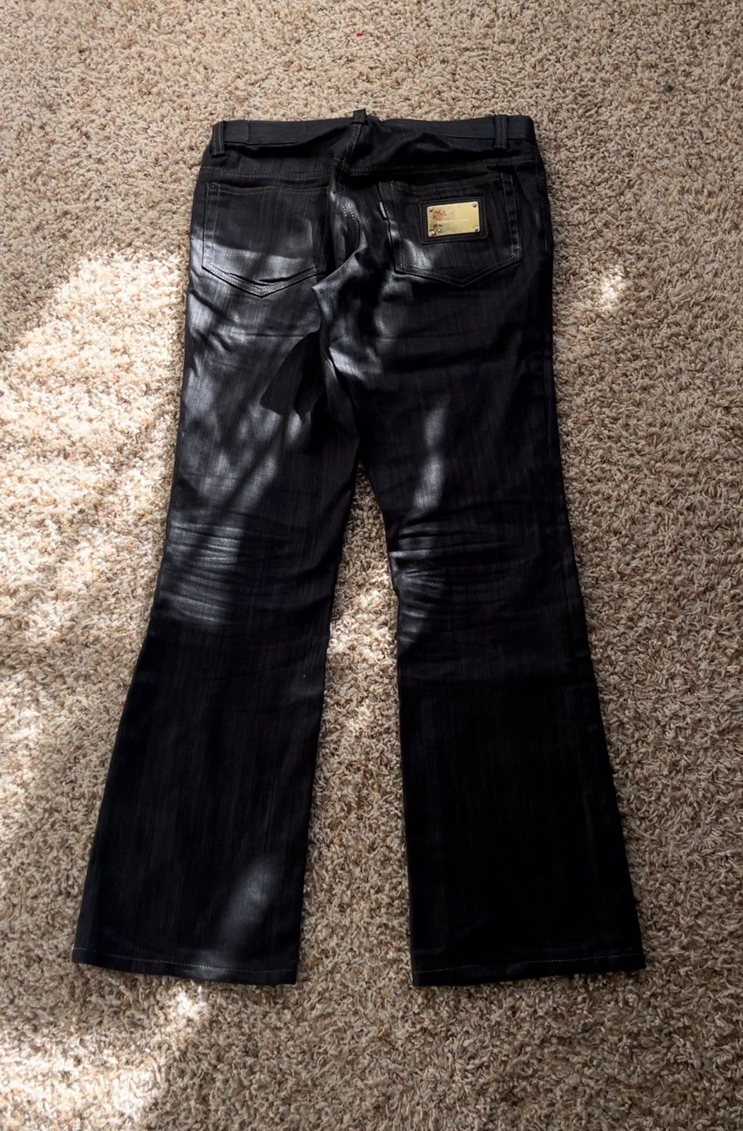 image of If Six Was Nine x Tornado Mart Pants W/ Gold Plate Tag in Black, Men's (Size 30)