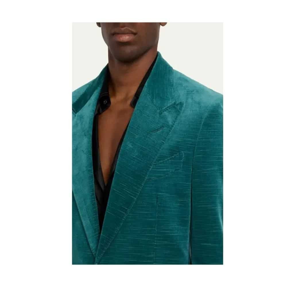 Tom Ford o1loc1c1125 JLPP01 Dyllan Ridged Velvet Jacket in Green Size US L / EU 52-54 / 3 - 2 Thumbnail