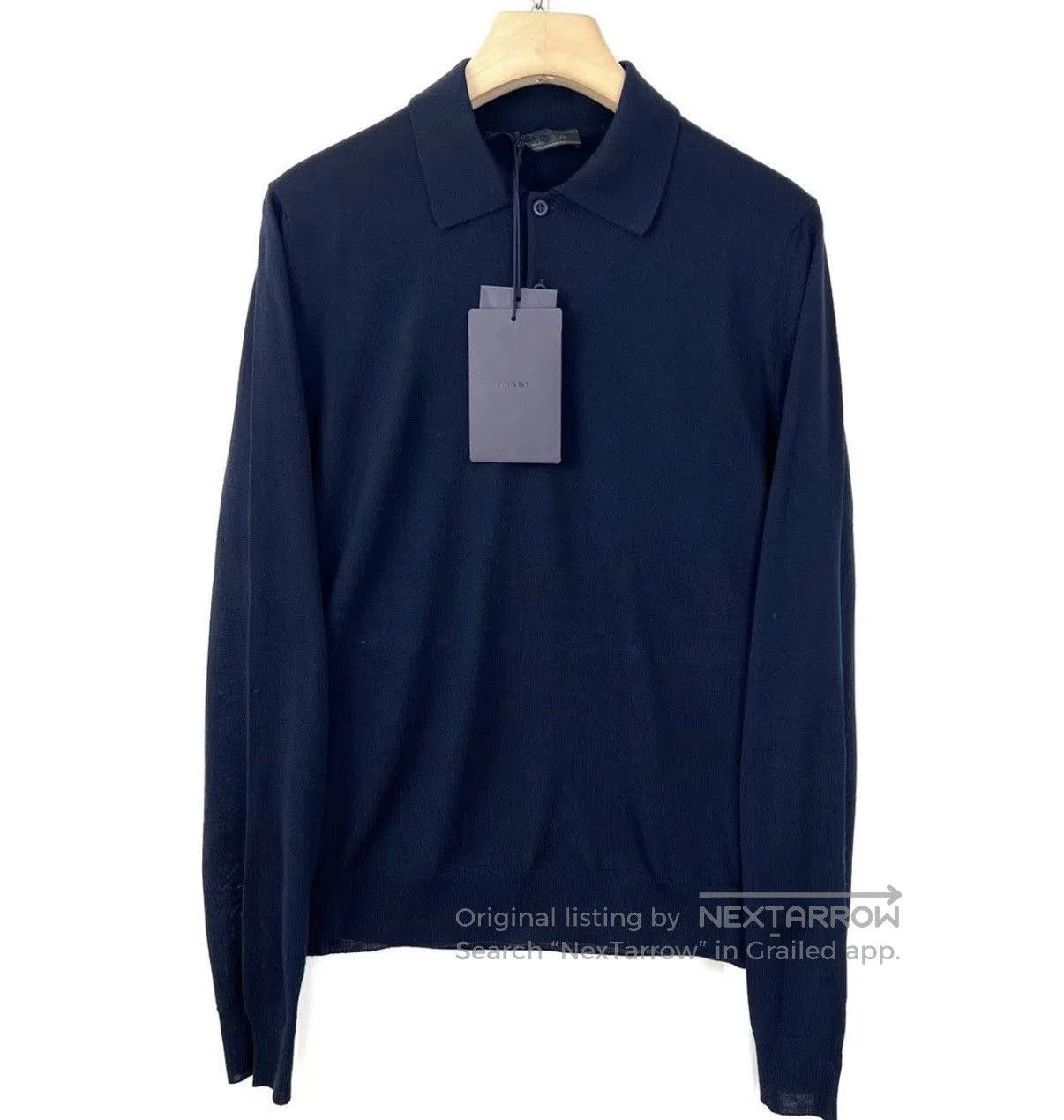 Prada Blue Long Sleeve Polo Shirt. Size US M / EU 48-50 / 2 - 1 Thumbnail