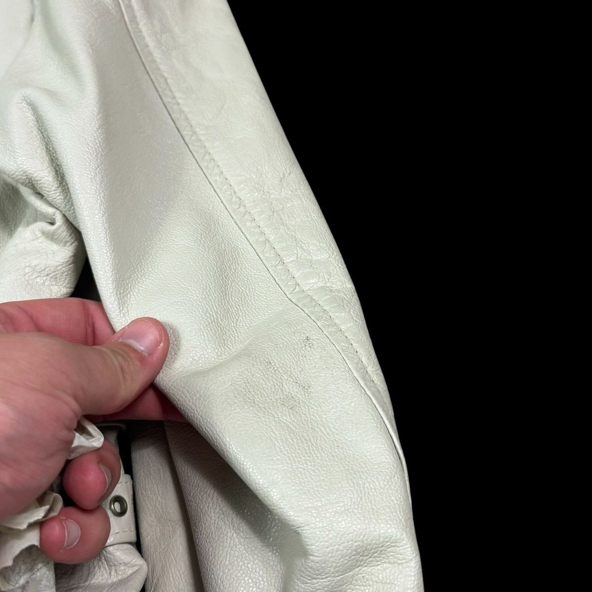 Vintage Vintage GraIs White Trench Coat Leather Jacket Men's 44 Size US L / EU 52-54 / 3 - 10 Thumbnail