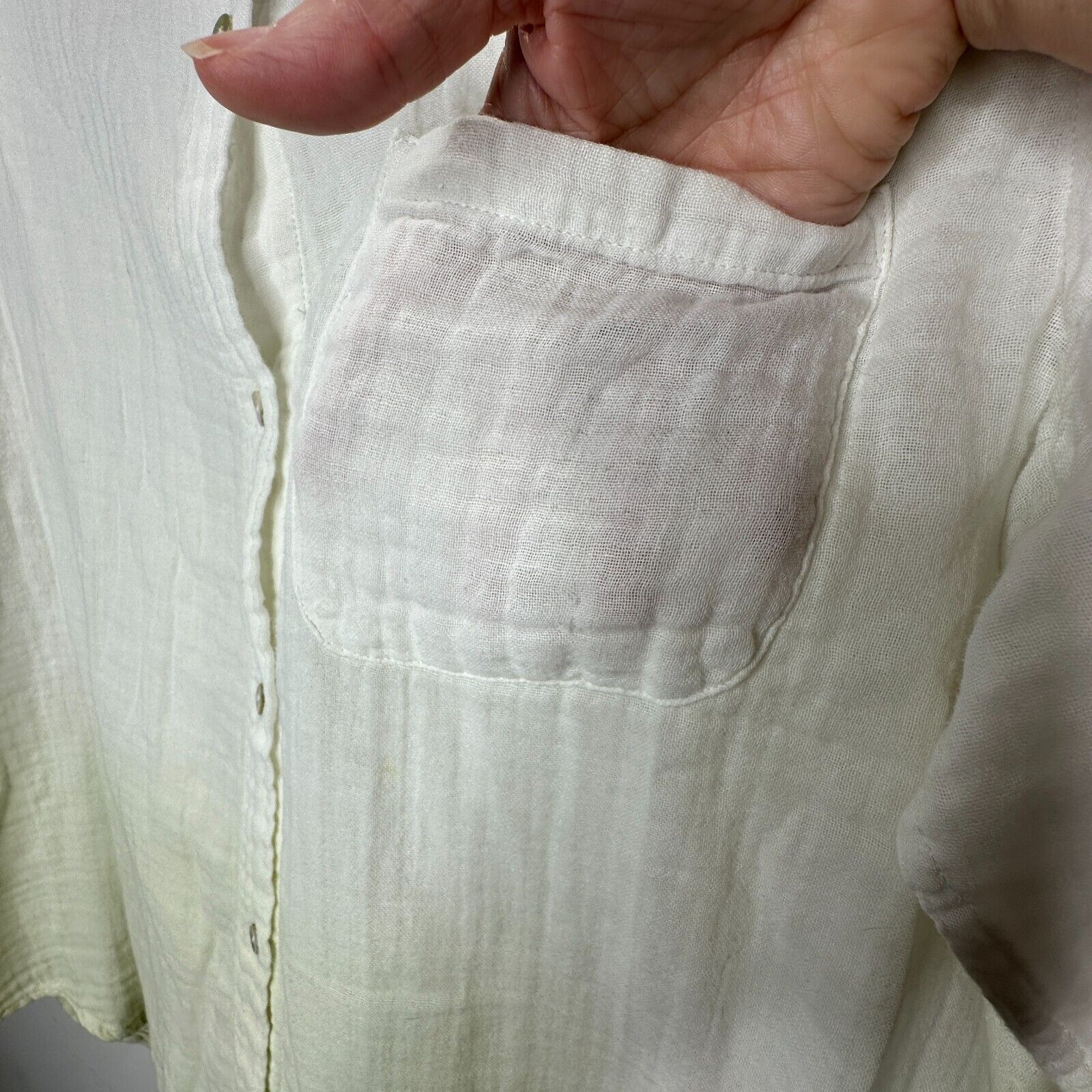 Rails Rails Ellis Blue Mint Dip Dye Button Long Sleeve Gauze Shirt Size L / US 10 / IT 46 - 5 Thumbnail