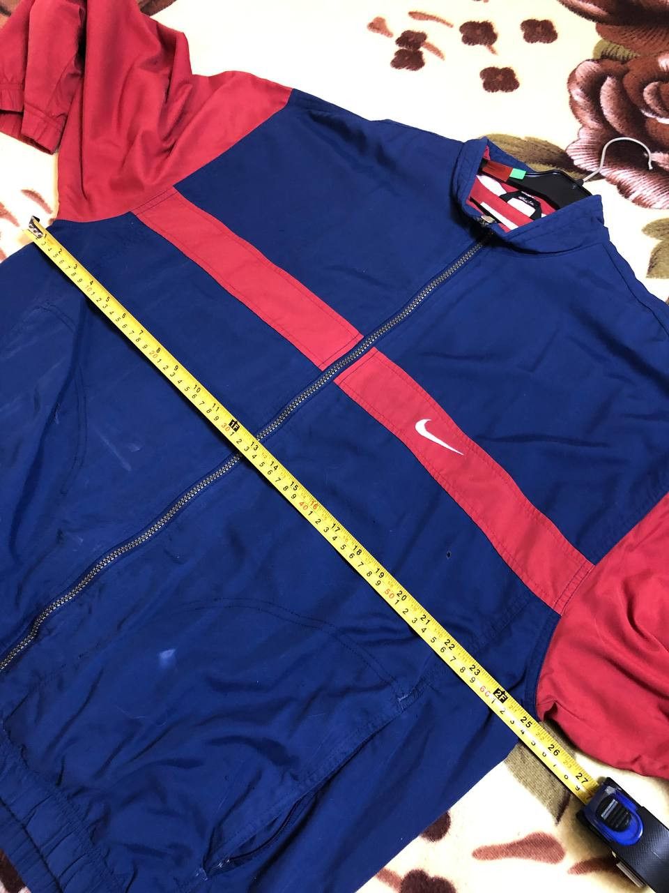 Nike Vintage 90s Nike Maroon Full Zip Windbreaker Jacket Size US L / EU 52-54 / 3 - 9 Thumbnail