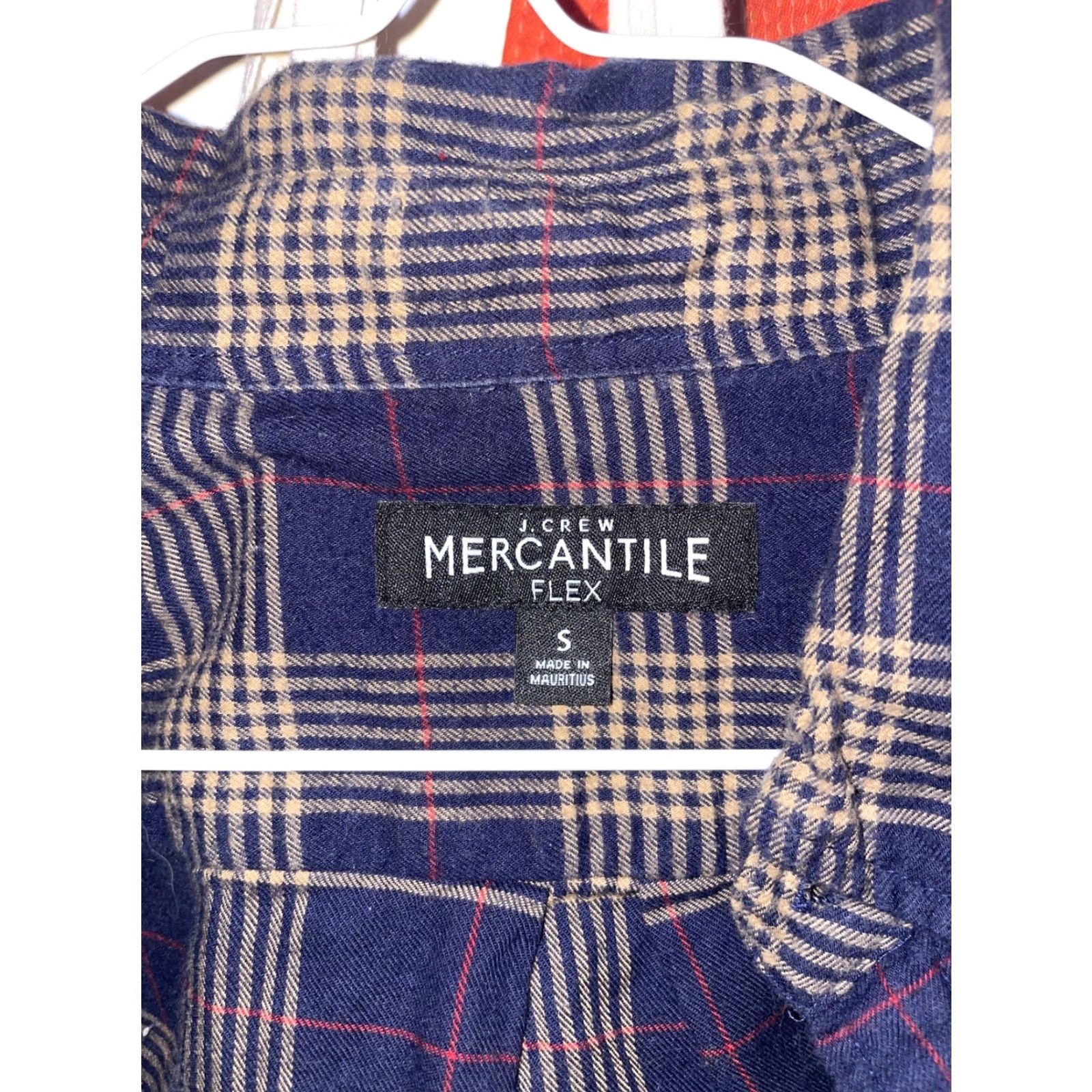 J.Crew J.CREW Shirt Mens Small Blue Brown Plaid Button-Up Long Sleeve Flannel Slim Fit Size US S / EU 44-46 / 1 - 3 Thumbnail