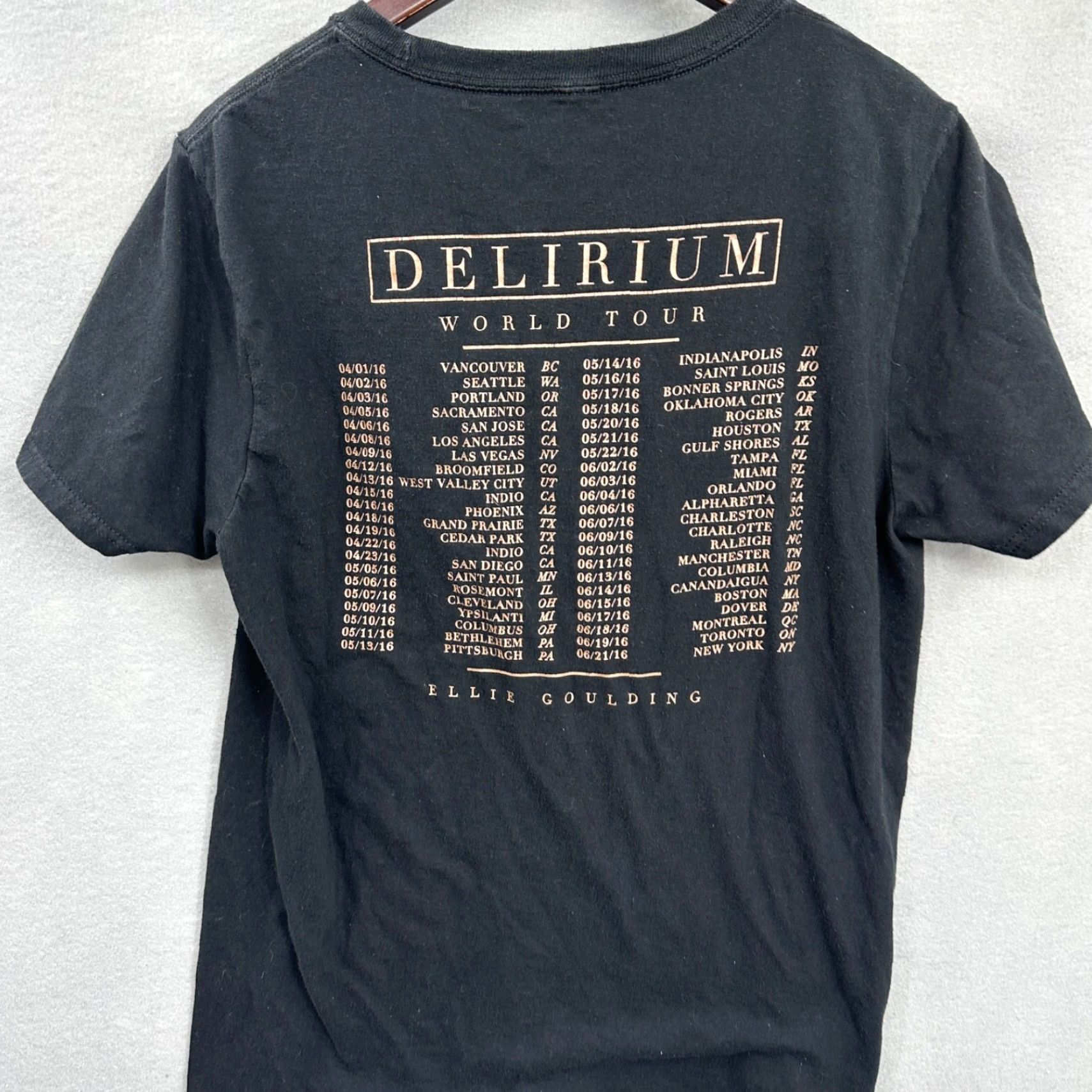 Vintage VINTAGE Elllie Goulding Delirium World Tour T-Shirt Mens Small Black Short Sleeve Concert Size US S / EU 44-46 / 1 - 4 Thumbnail