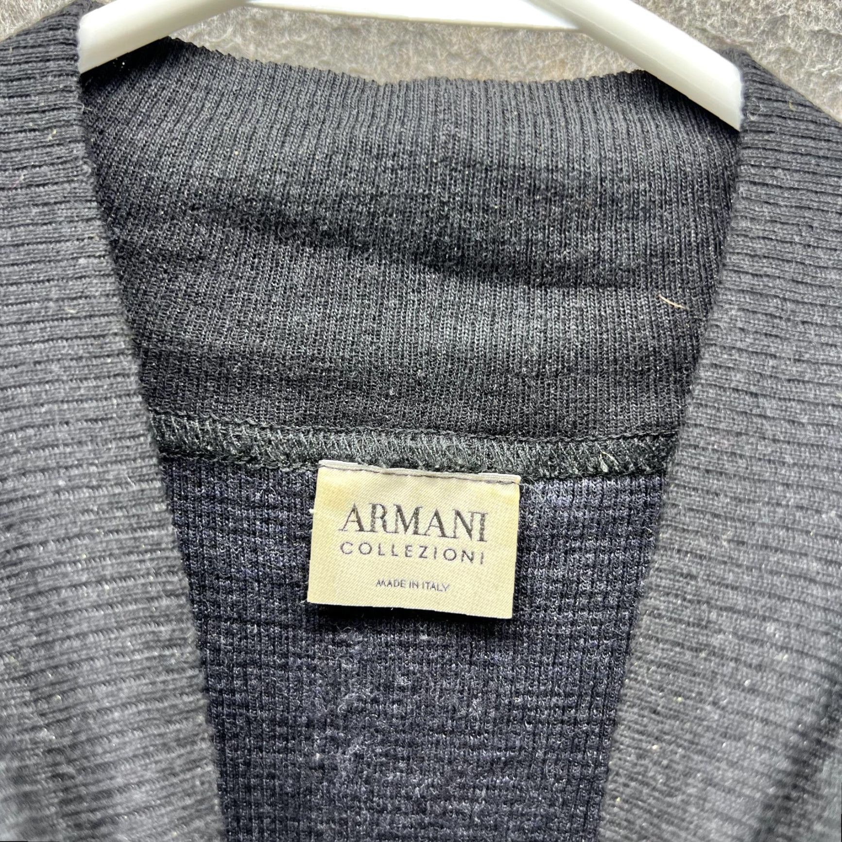 Armani VINTAGE Armani Collezioni Sweater Mens Large Gray Mock Neck Pullover Wool Italy Size US L / EU 52-54 / 3 - 4 Thumbnail