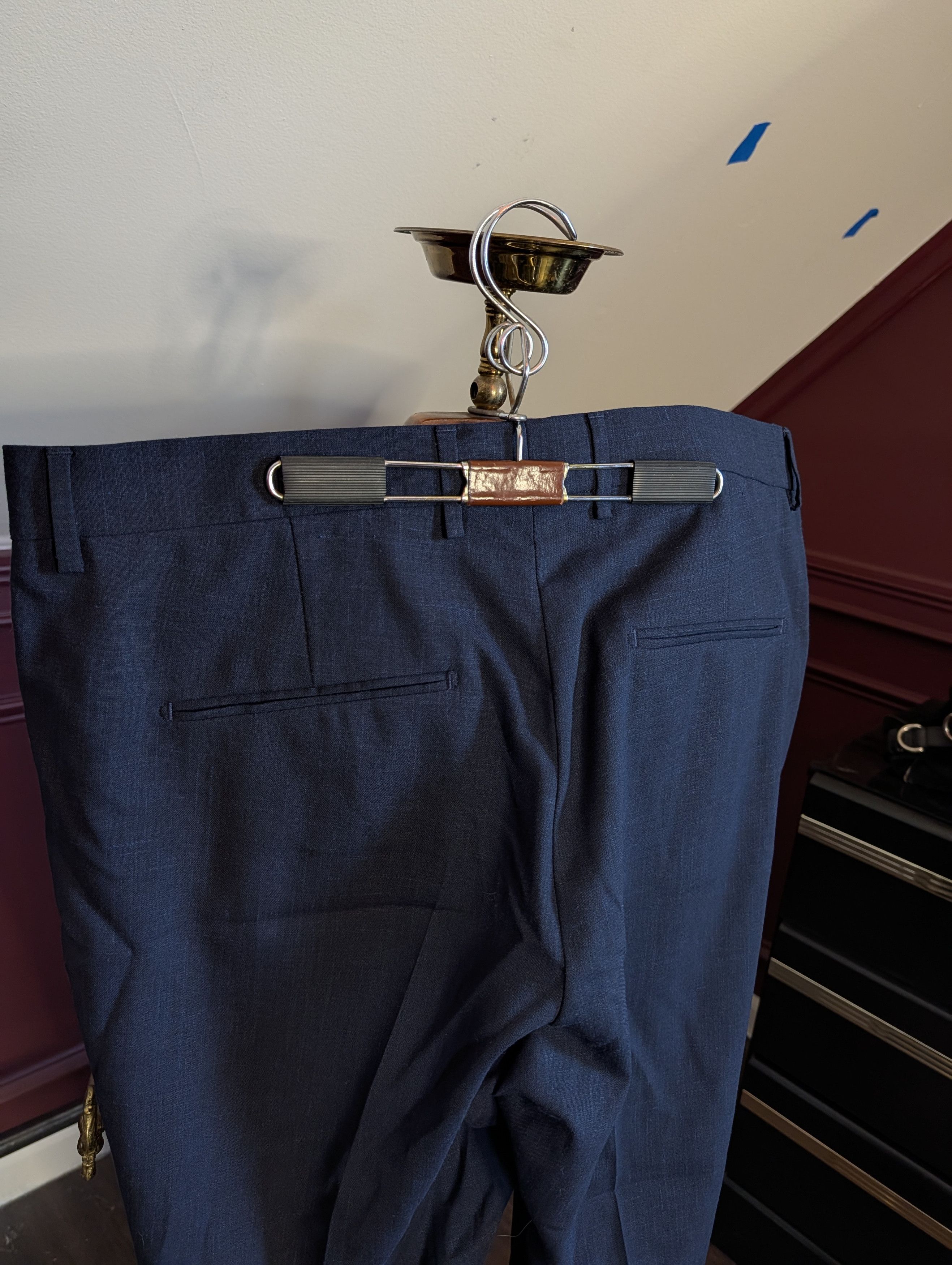Tiger of Sweden Textured navy wool linen recycled pleated pants like new Size US 38 / EU 54 - 8 Thumbnail