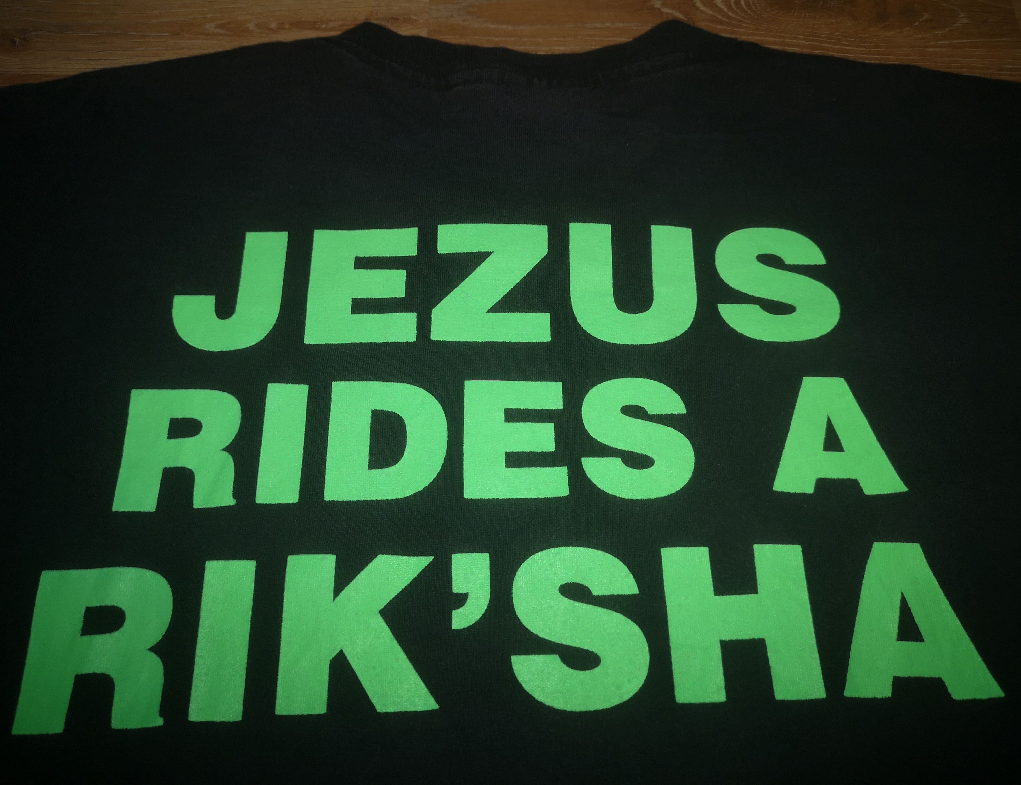 Band Tees × Vintage Vintage 90s Jezus Rides A Riksha Thrash Metal Band T Shirt Size US L / EU 52-54 / 3 - 6 Thumbnail