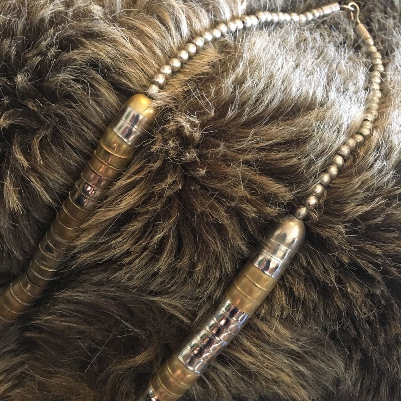 Vintage Vintage tri-tone bead cap snake link necklace Size ONE SIZE - 6 Thumbnail