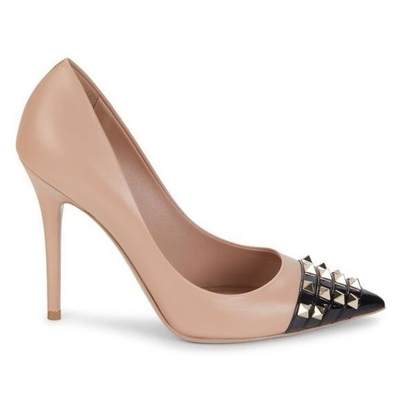 VALENTINO GARAVANI Rockstud Aclove Leather Stiletto Pumps