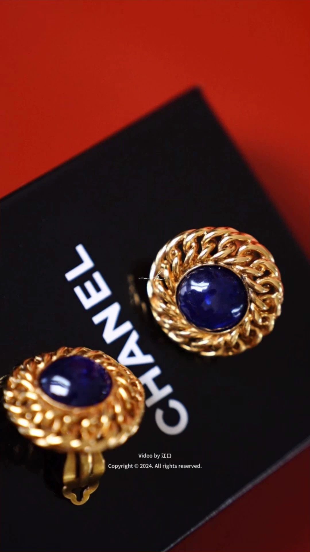 Chanel Chanel Vtg Sapphire Blue Glass Beaded Earrings Size ONE SIZE - 1 Thumbnail
