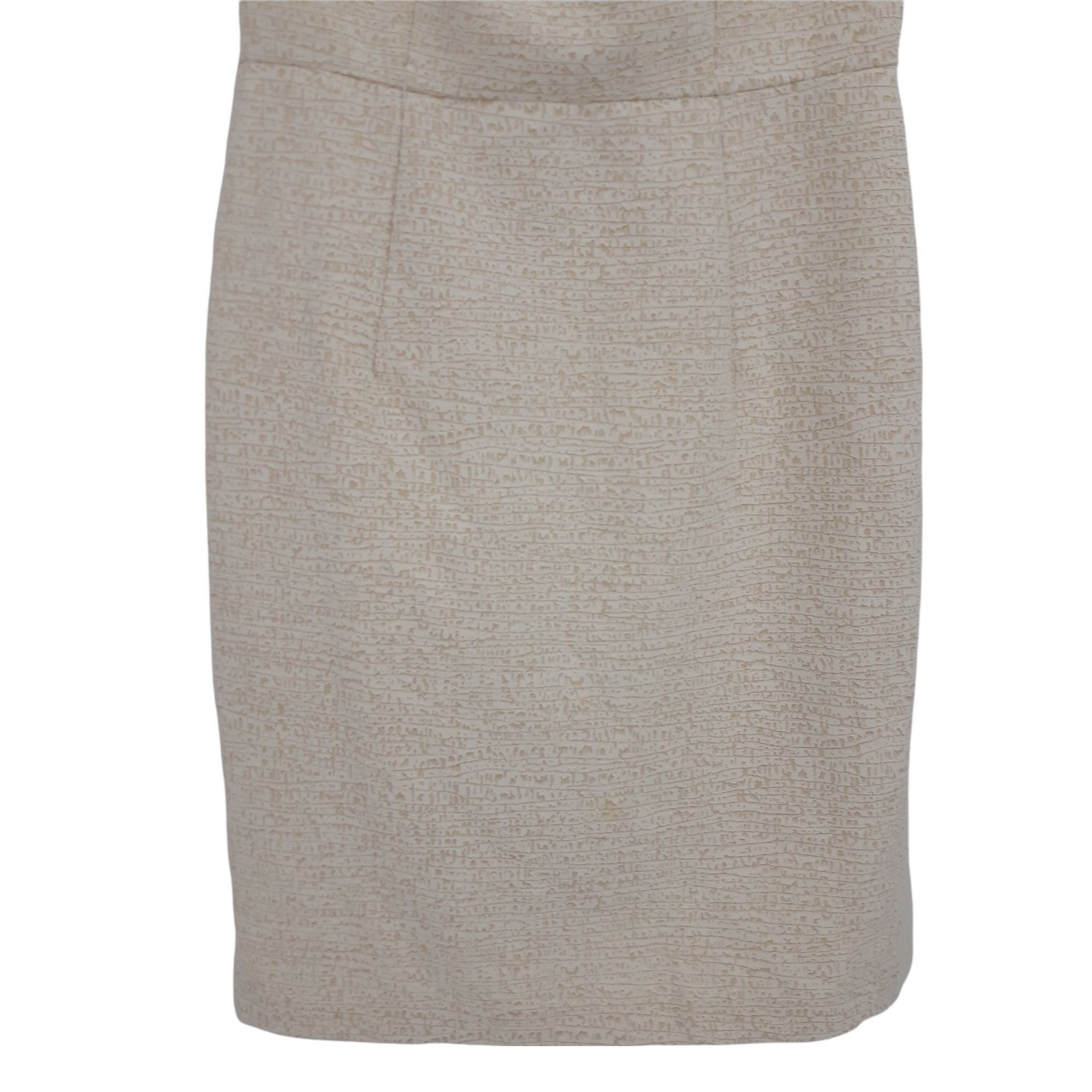 Vintage Vtg 80s Retro 60s Sheath Dress 6 Cream Brocade Jackie O Gold Size M / US 6-8 / IT 42-44 - 5 Thumbnail