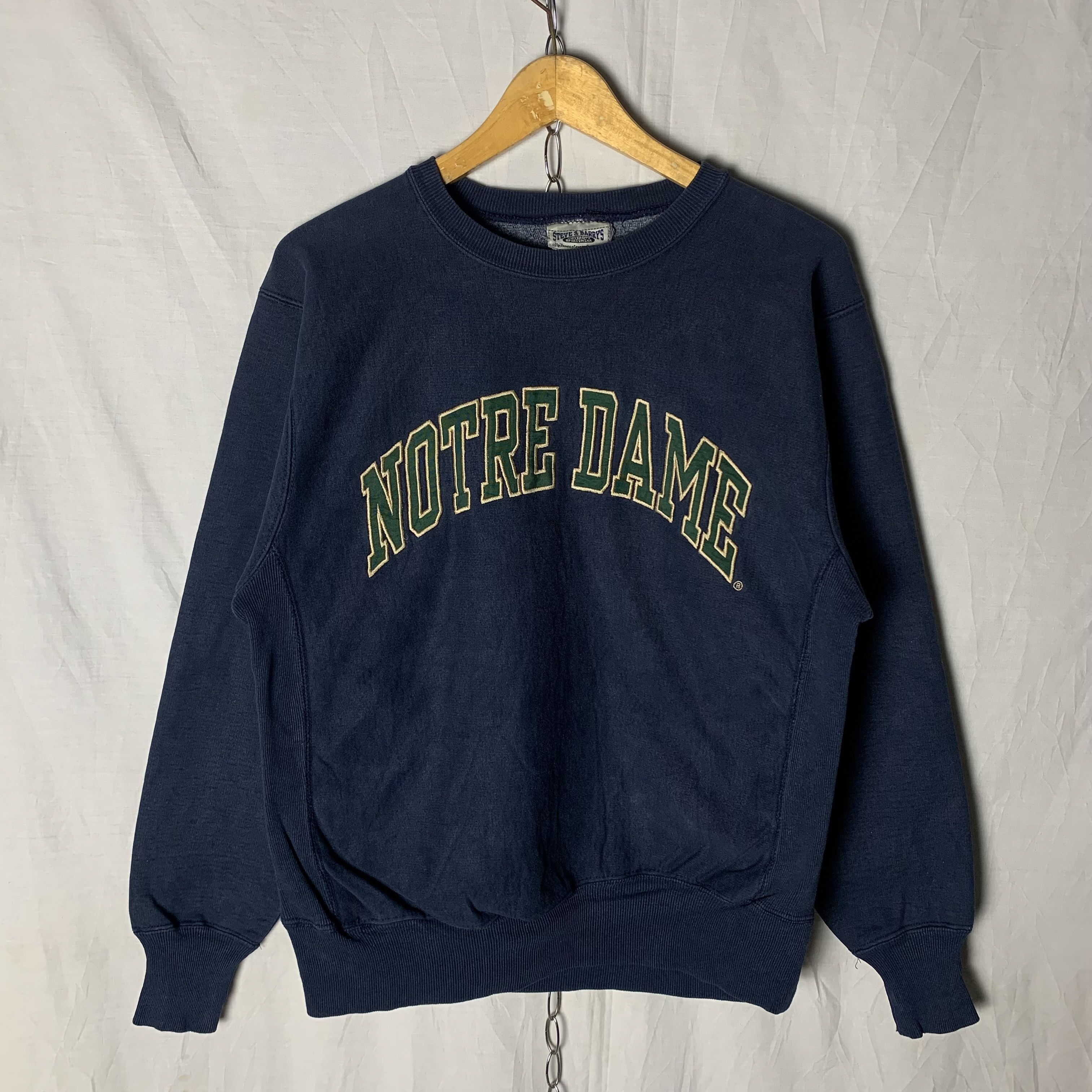 PICK!! Vintage Notre Dame Crewneck Big Notre Dame University Logo Spellout Notre Dame sale Distressed Sweatshirt Size XXL