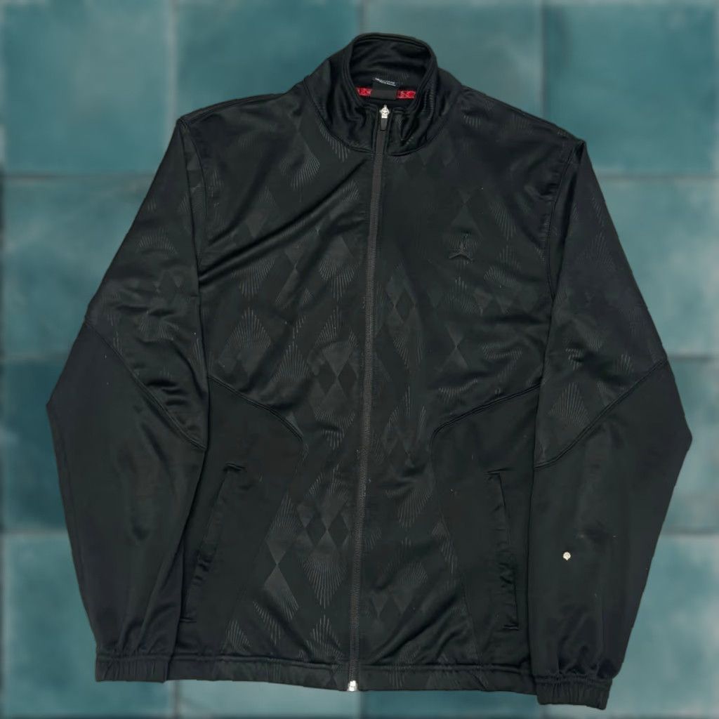 Nike Nike Air Jordan Geometric Diamond Black Mens Large Full Zip Jumpman Track Jacket Size US L / EU 52-54 / 3 - 1 Thumbnail