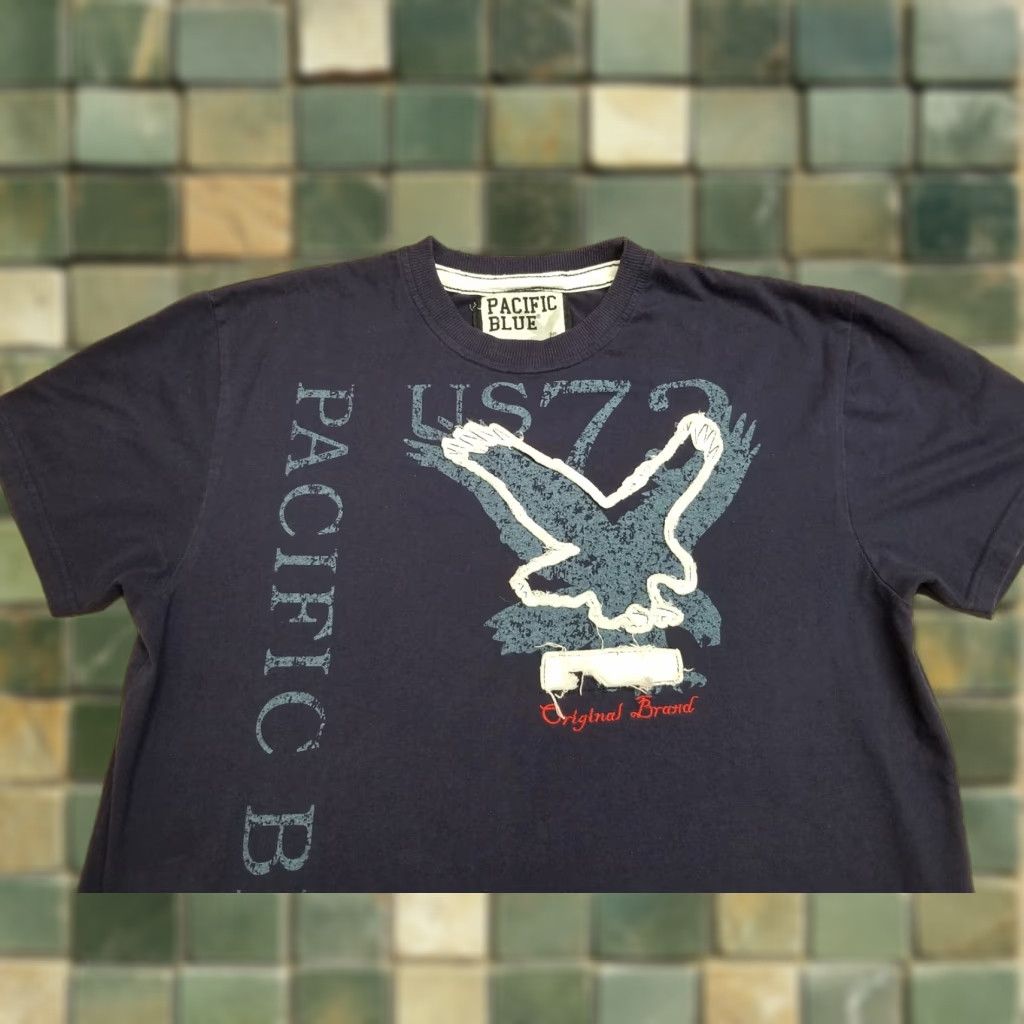 Vintage Pacific Blue T Shirt Mens Large Blue Crewneck Casual US Eagle TEE Size US L / EU 52-54 / 3 - 1 Thumbnail