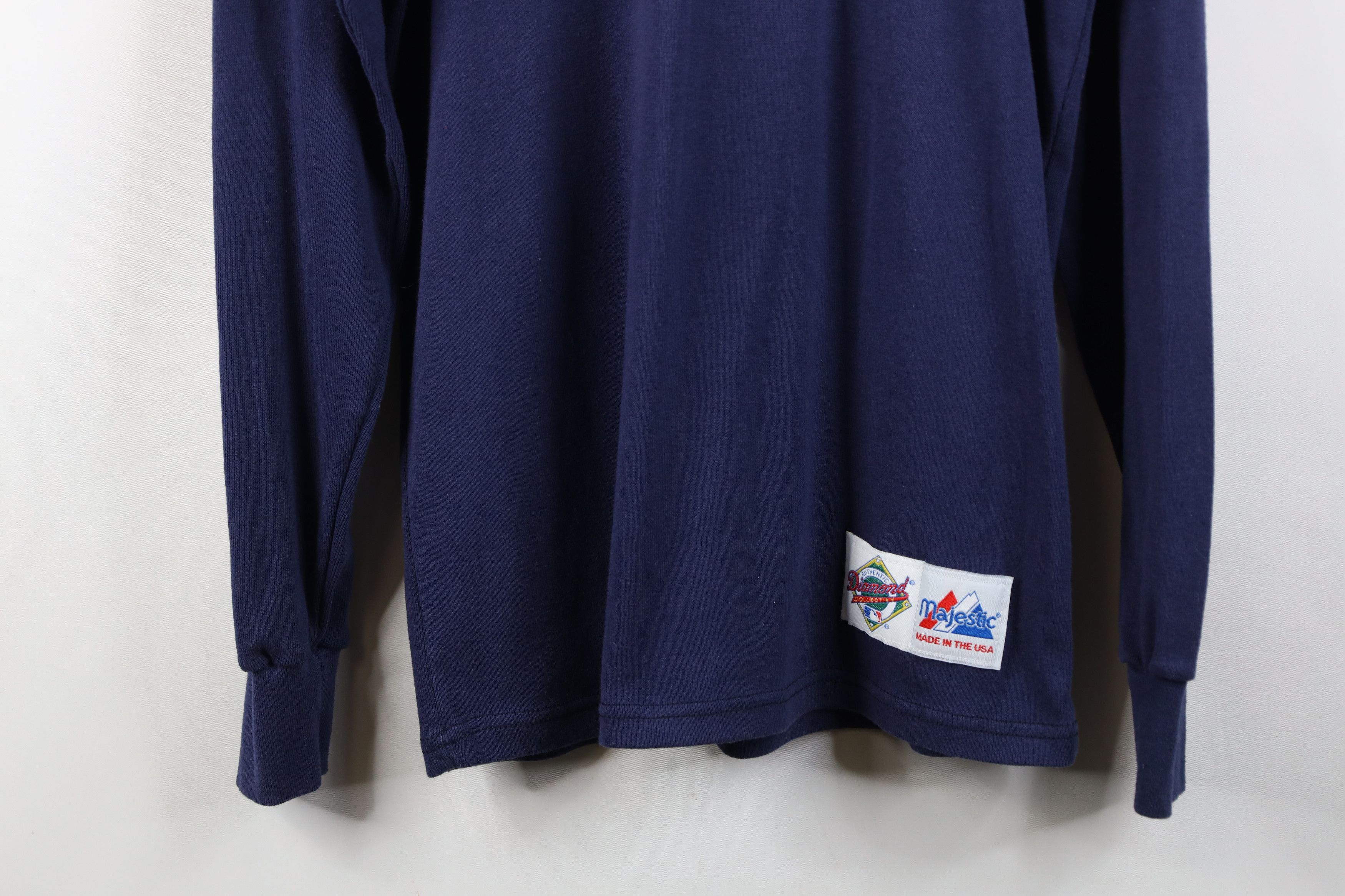 Majestic Vintage 90s Majestic Baseball Ribbed Turtleneck T-Shirt USA Size US L / EU 52-54 / 3 - 3 Thumbnail