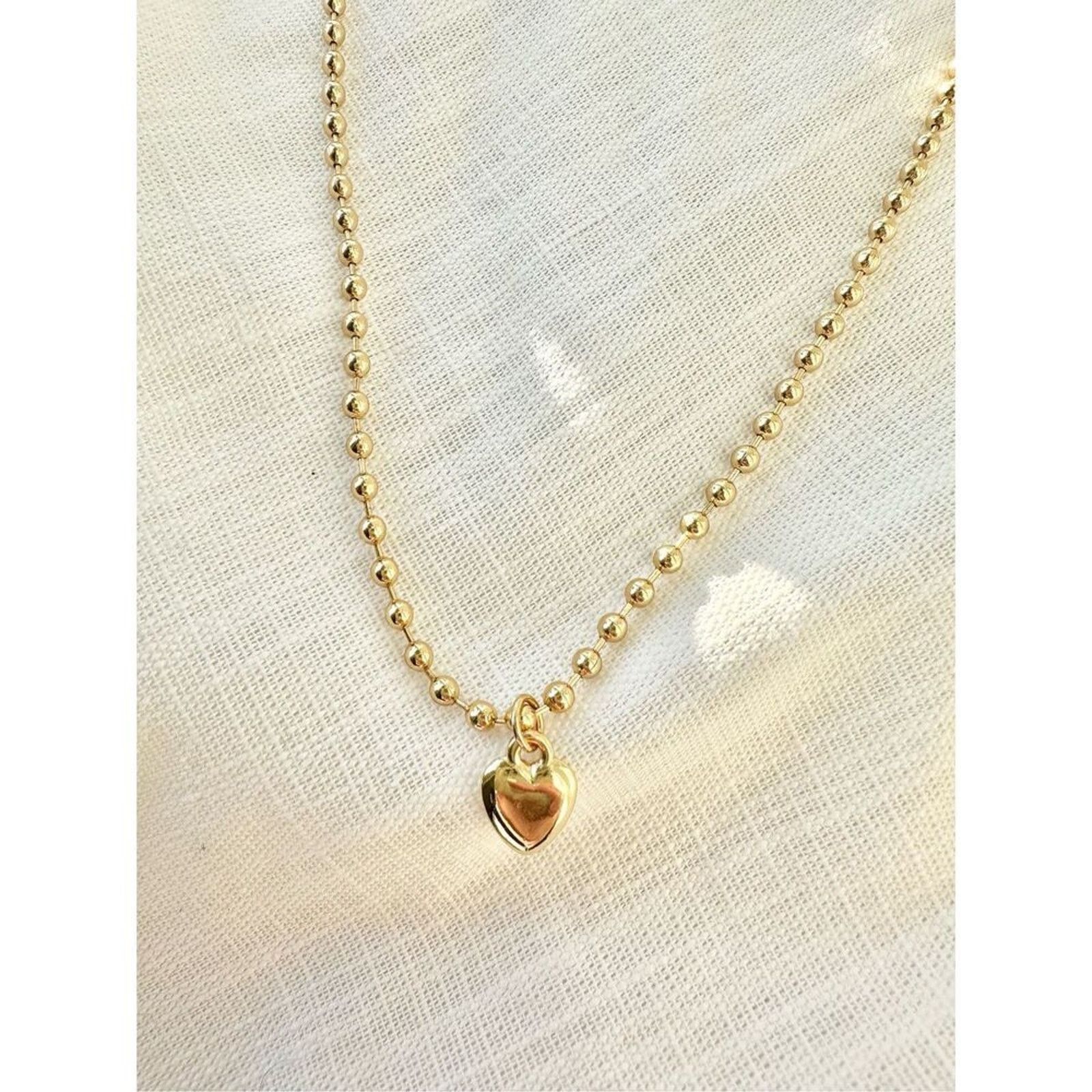 Nordstrom Elegant 14 Karat Gold Beaded Heart Pendant Necklace Size ONE SIZE - 3 Thumbnail
