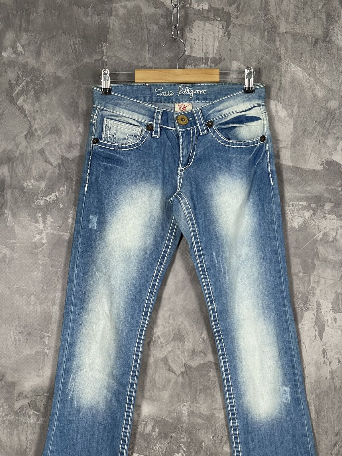 True Religion True Religion Billy Super T Japanese Brand Knit Denim Jeans Size 29" - 7 Thumbnail