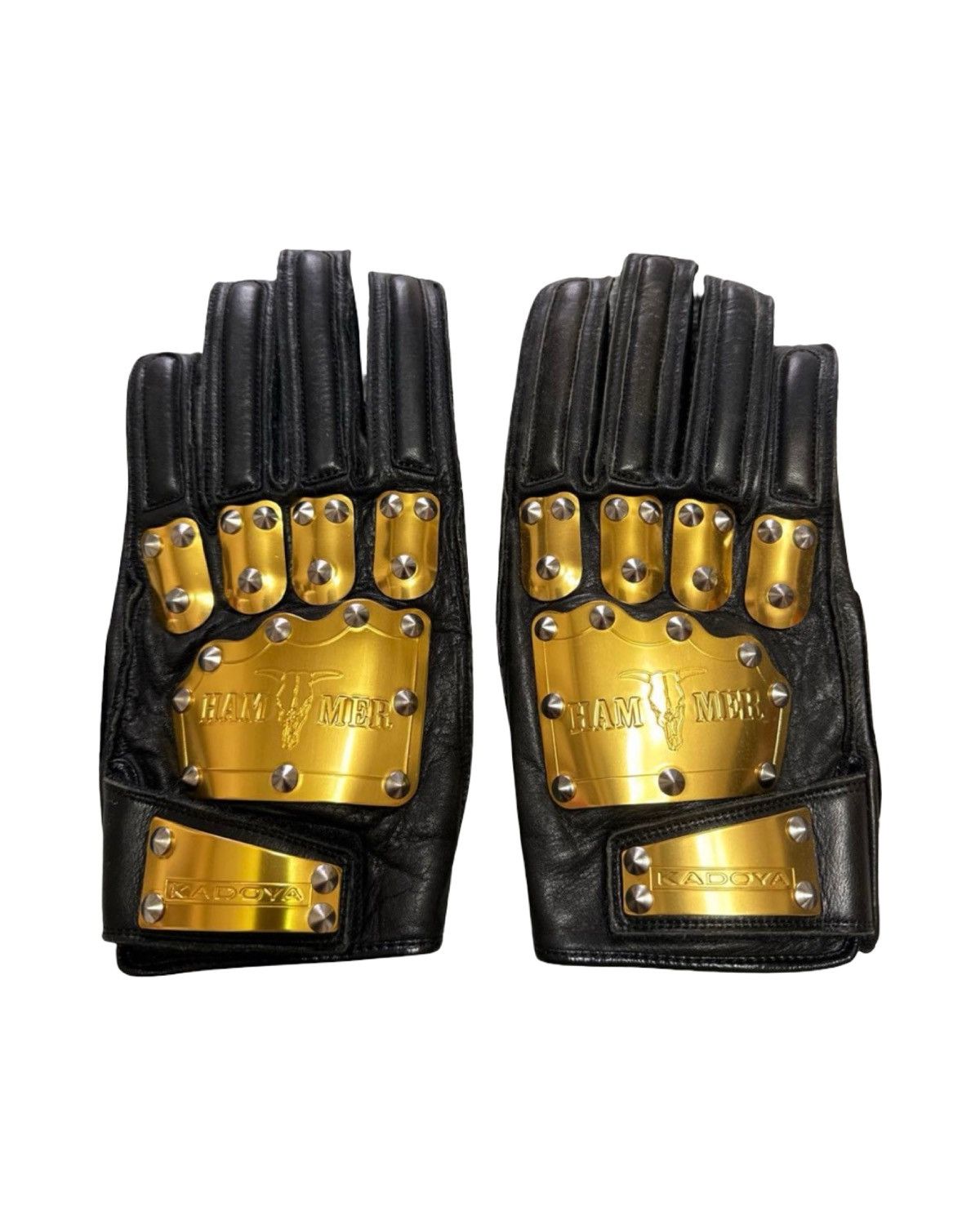 Kadoya Kadoya Gold Plated Hammer Biker Gloves Size ONE SIZE - 1 Thumbnail