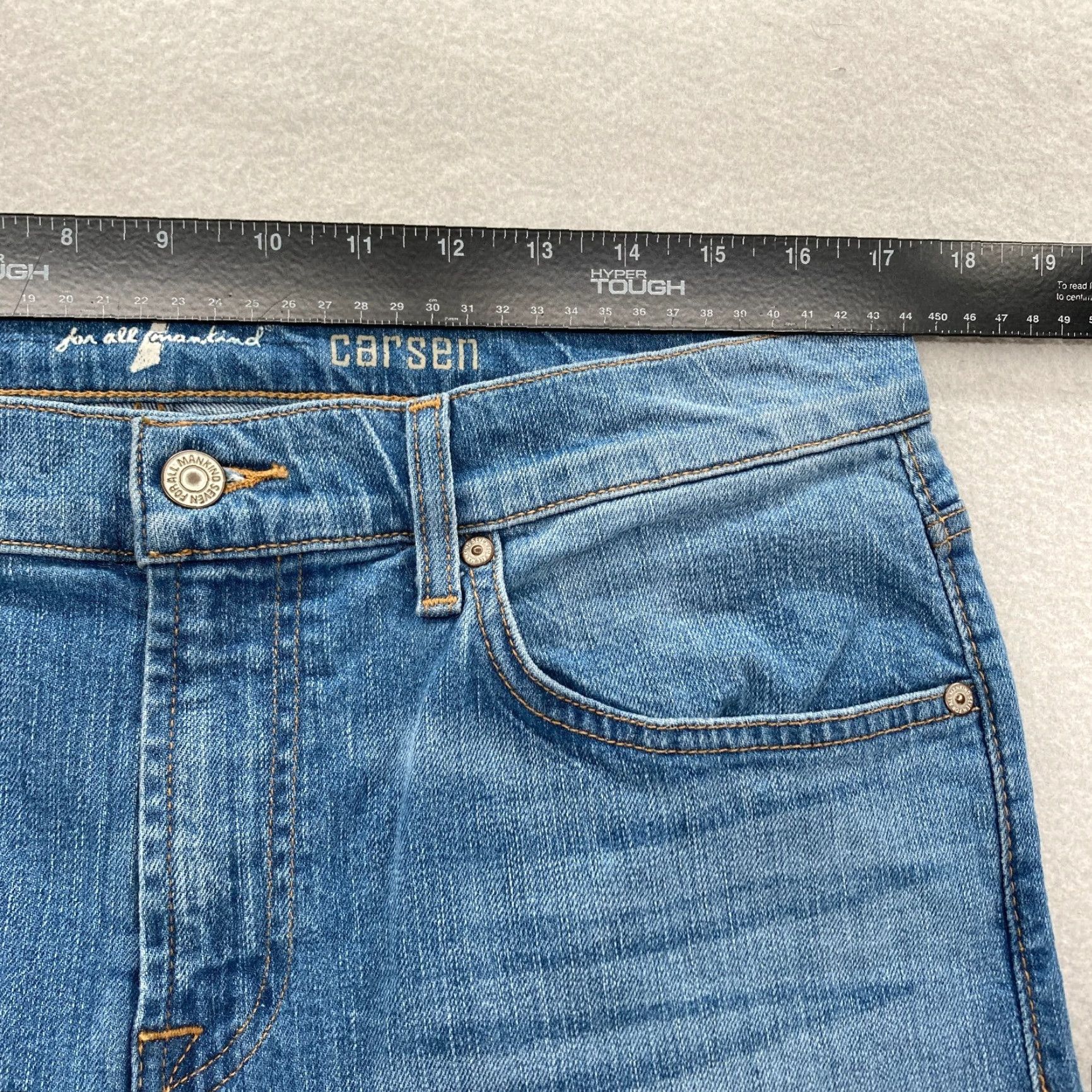 7 For All Mankind 7 For All Mankind Carsen Straight Jeans Mens 34x29 Blue Stretch Denim Casual Size US 34 / EU 50 - 6 Thumbnail
