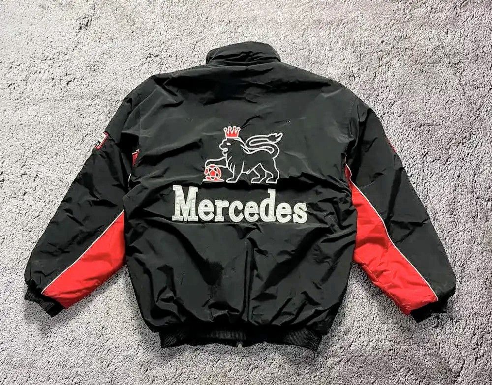 Vintage 💀 MERCEDES 🔥 Formula 1 Unisex Adults Racing Jacket Coat Size US M / EU 48-50 / 2 - 2 Thumbnail