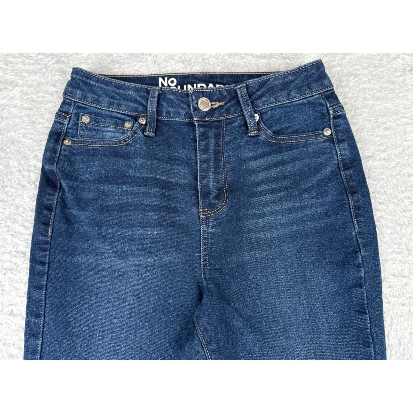 Vintage No Boundaries Jeans Womens Bootcut Jeans Blue Denim 24x31 Mid Rise 0 Regular Stretch 5-Pocket Design Cowboy Southwestern Designer Size 25" / US 0 / IT 36 - 4 Thumbnail