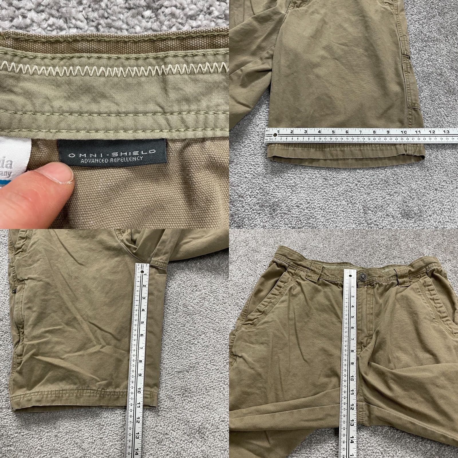 Vintage Columbia Omni Shield Mens Shorts 32x11 Brown Canvas Flat Front Snap Casual Chino Outdoor Sports Size US 32 / EU 48 - 8 Thumbnail