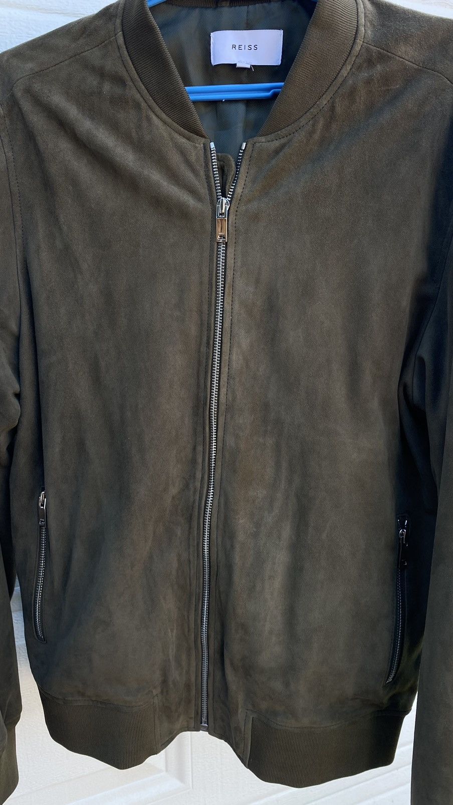 Reiss Reiss Suede Bomber Jacket - Medium - Olive Green Size US M / EU 48-50 / 2 - 5 Thumbnail
